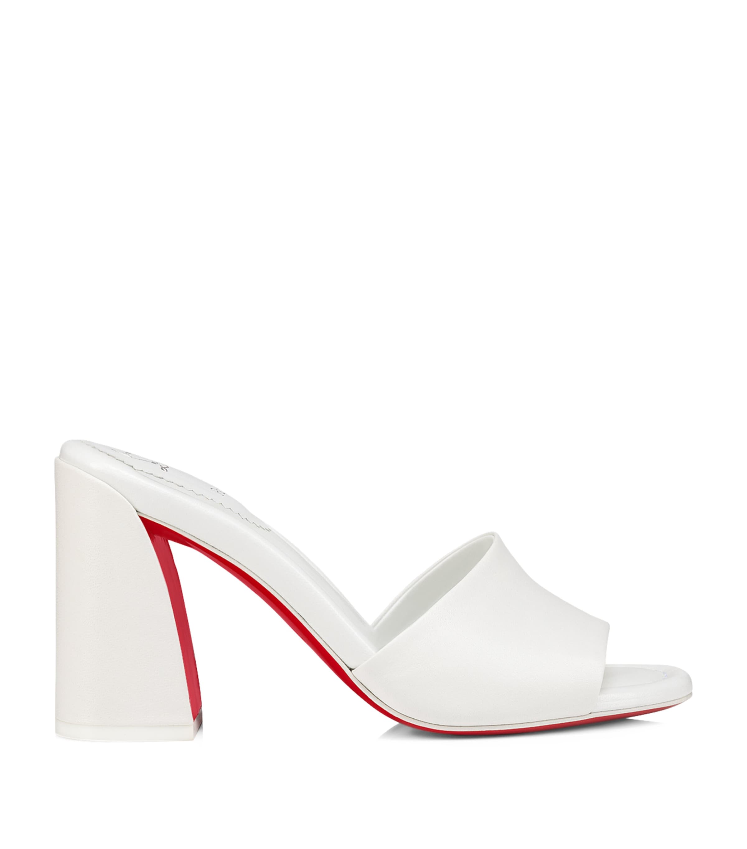 Christian Louboutin Jane Leather Red Sole Mule Sandals In White