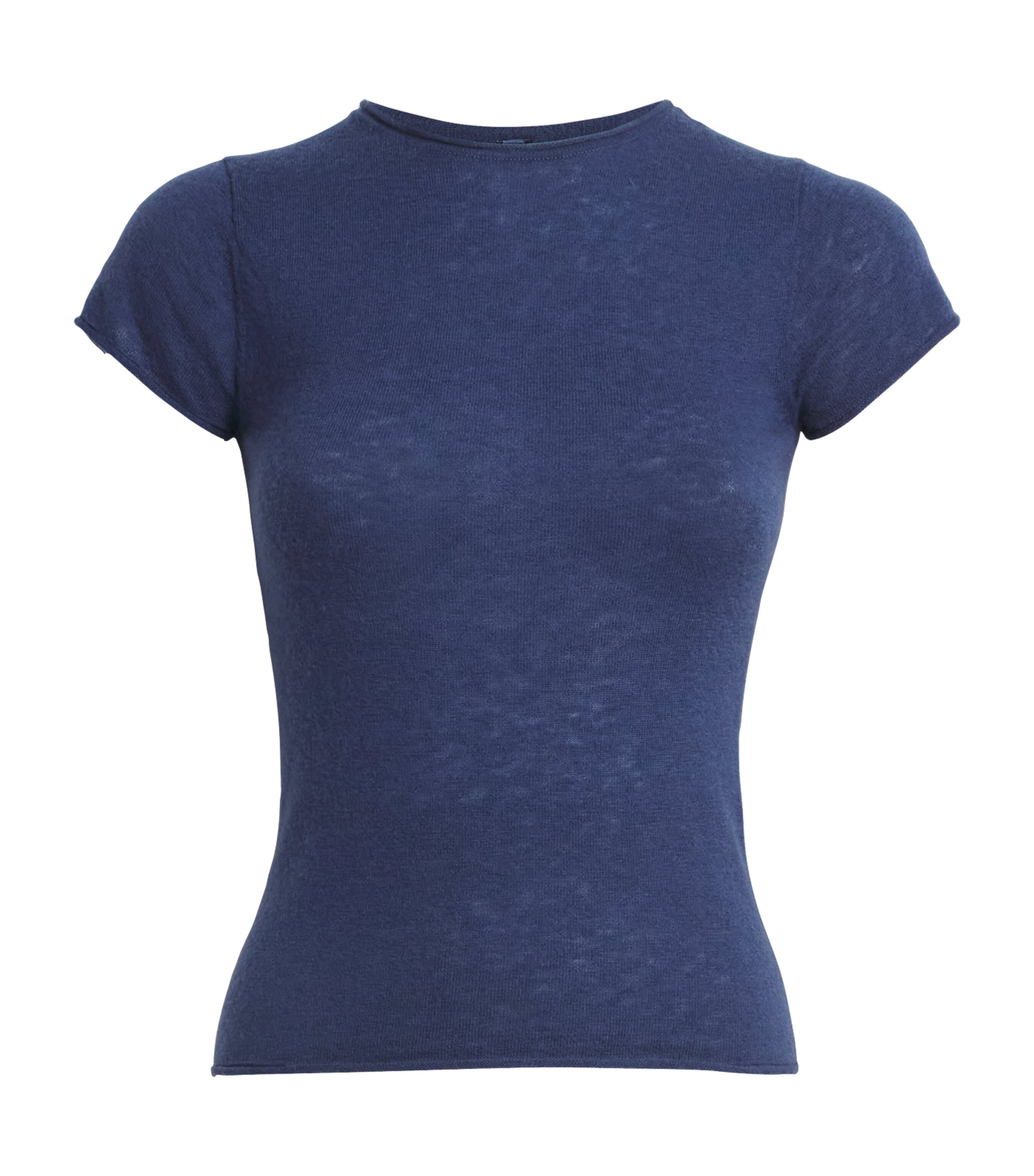 Skims Womens Cashmere T-Shirt Indigo Image 1