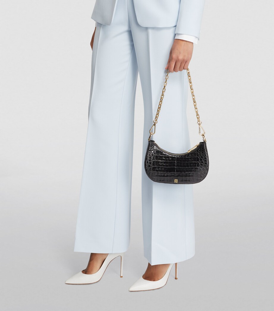 Maria Oliver Small Crocodile Mia Shoulder Bag Black Bk Image 4