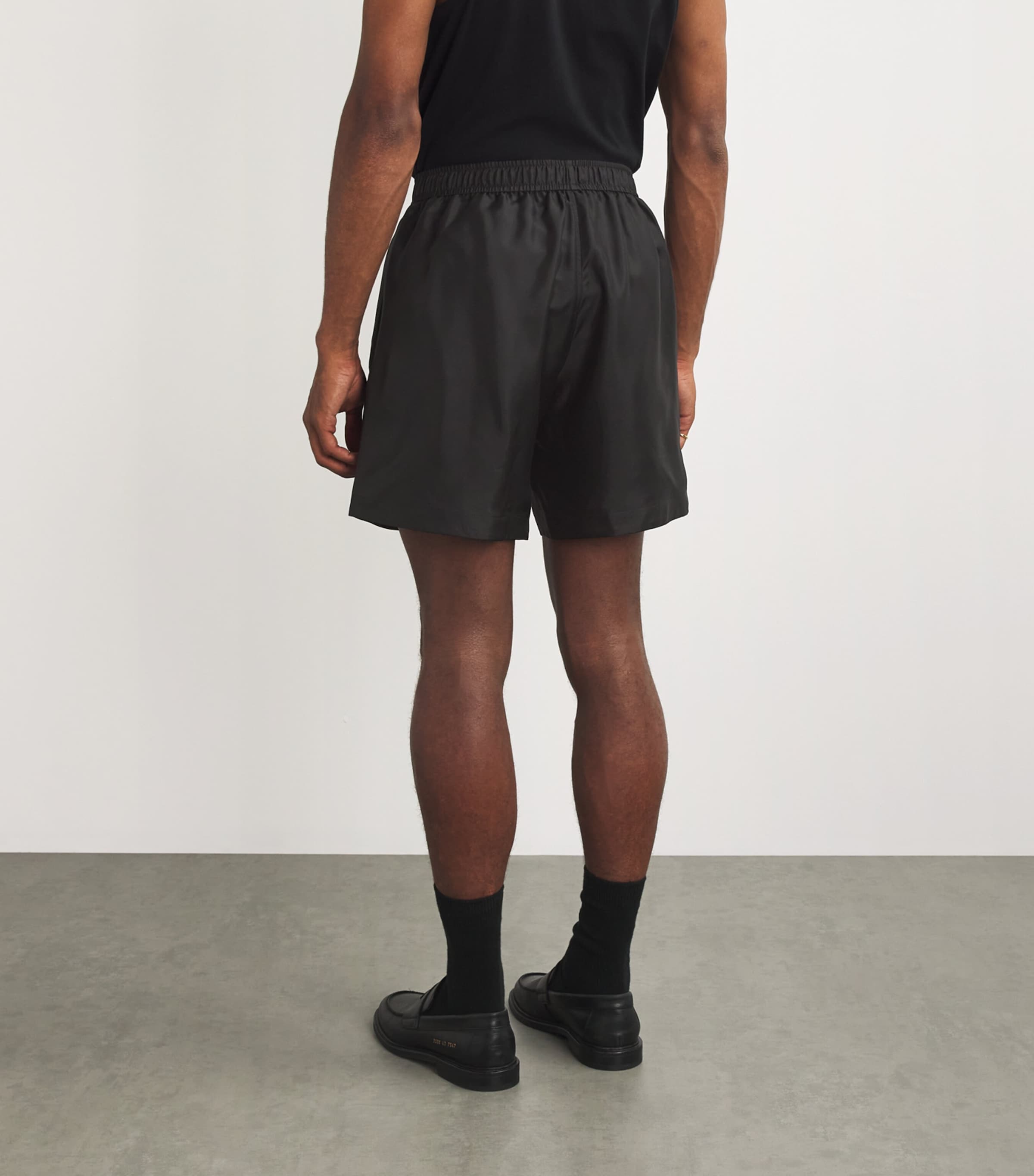 AMIRI Mens Silk Logo Shorts Black Image 4