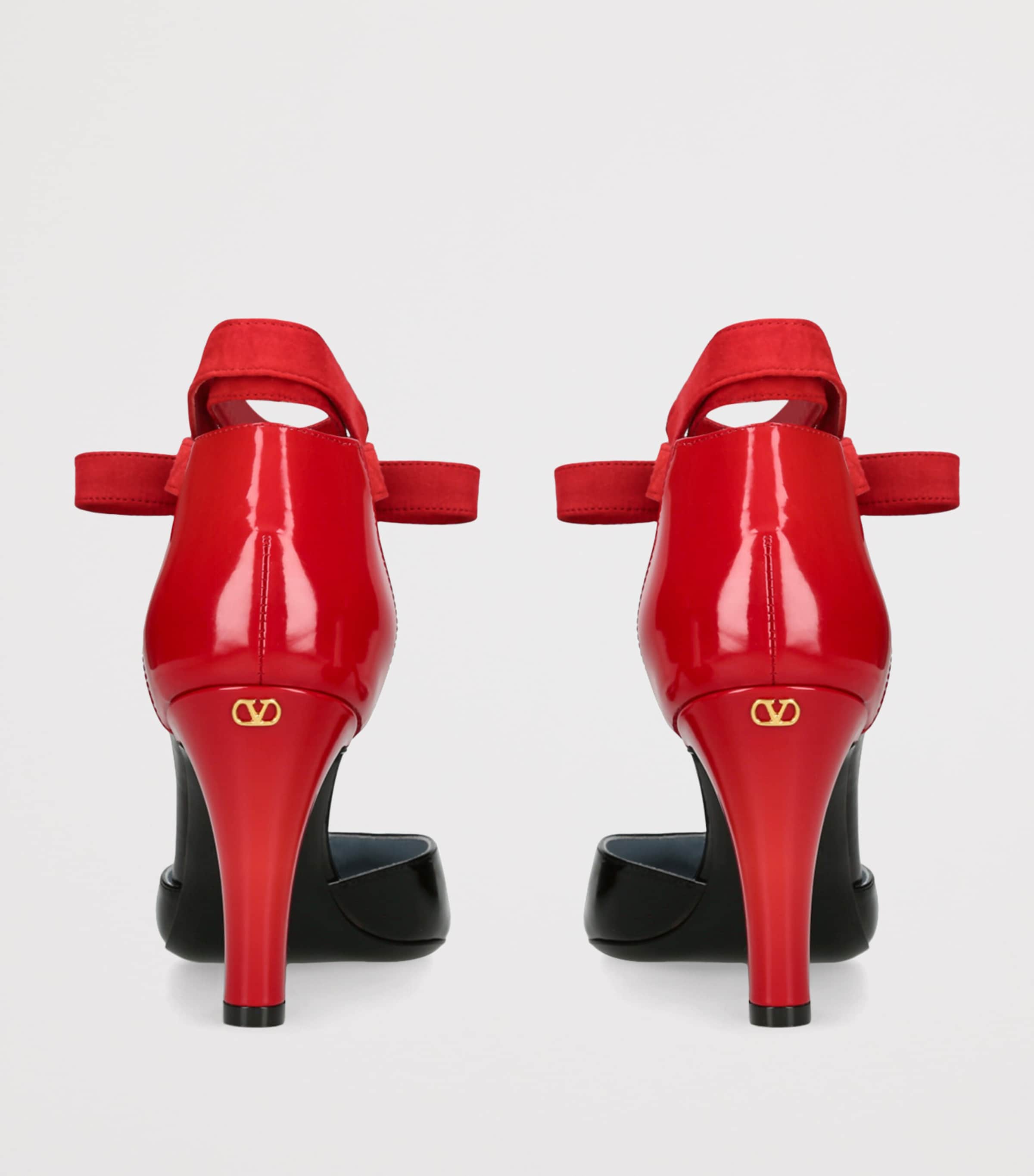 Valentino Garavani FolieFoliage Dorsay Heeled Sandals 85 Red Comb Image 2
