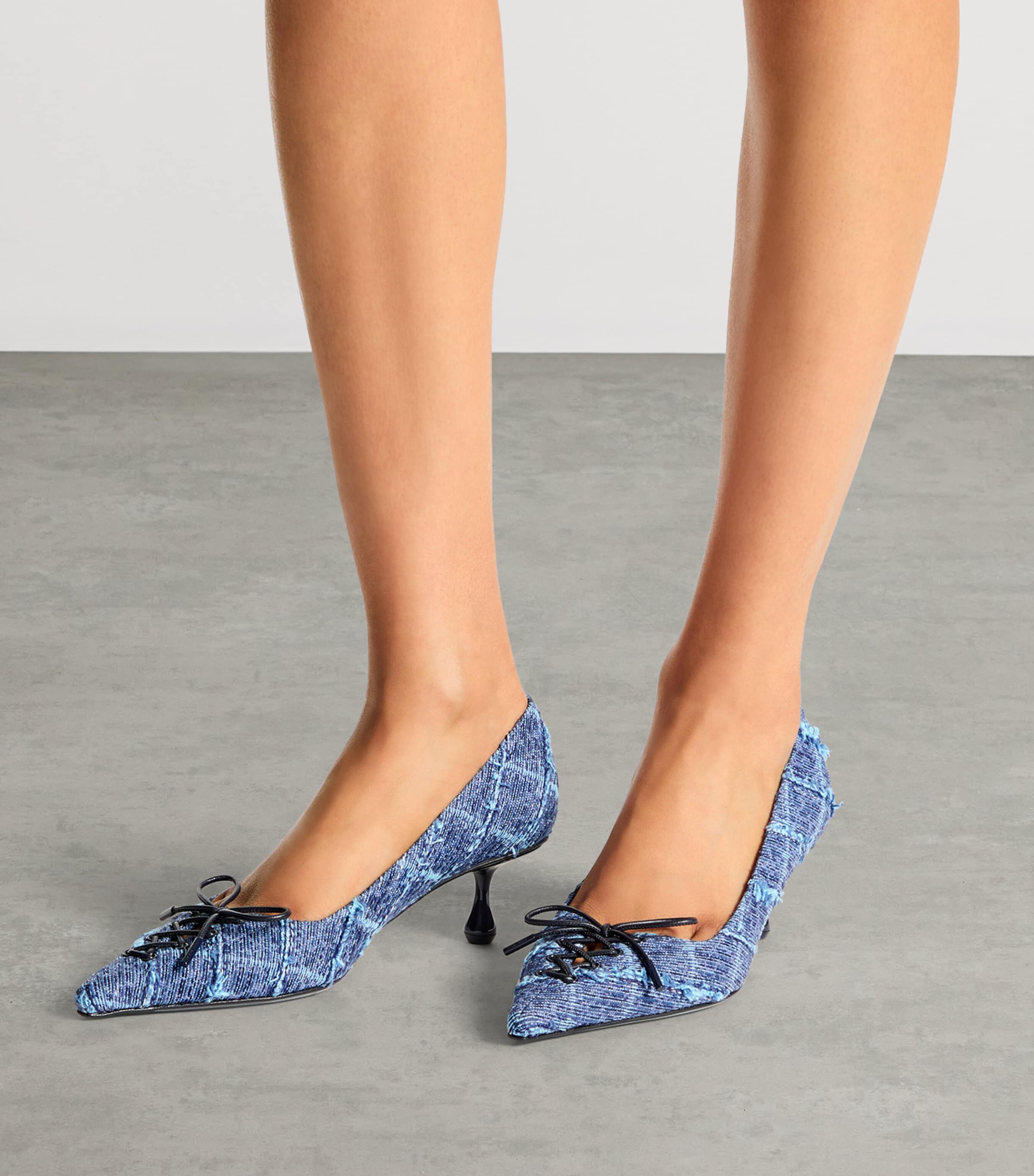 Jimmy Choo Womens Scarlett 50 Denim Tweed Pumps Denim Image 2