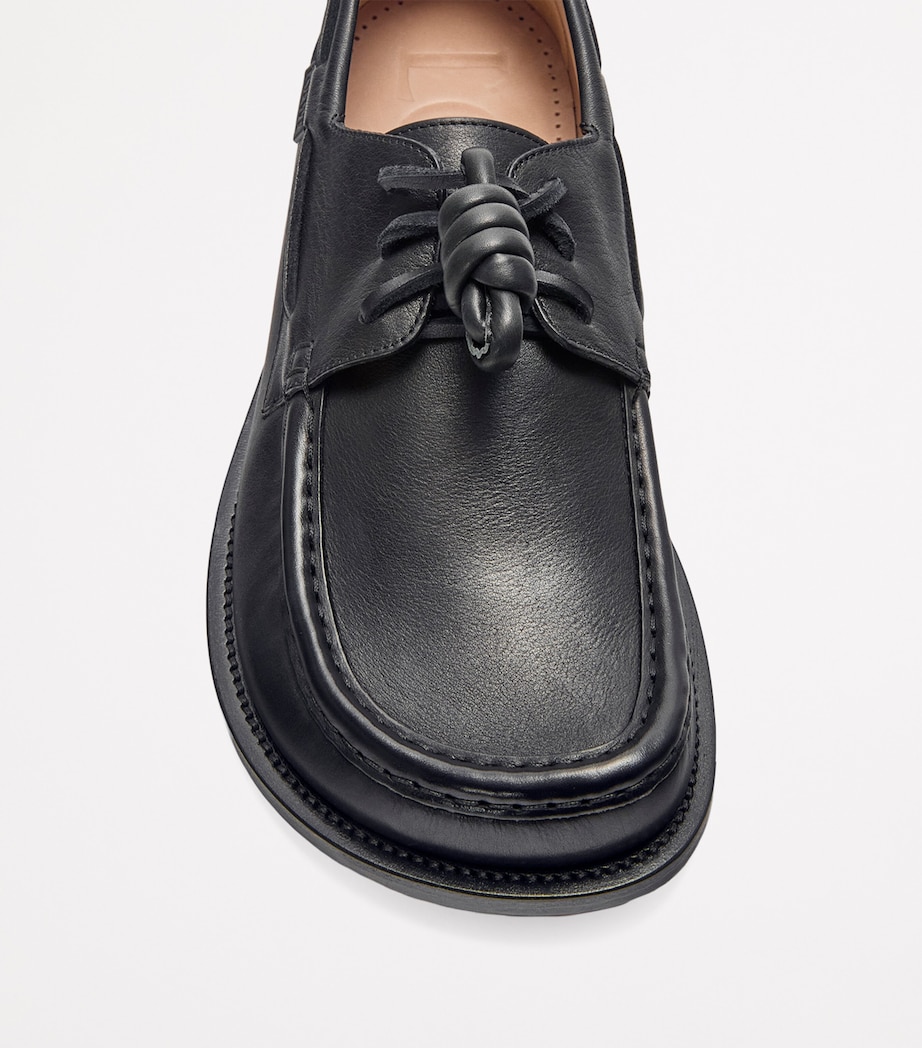 Leather Campo Boat Shoes BLACK Image 5