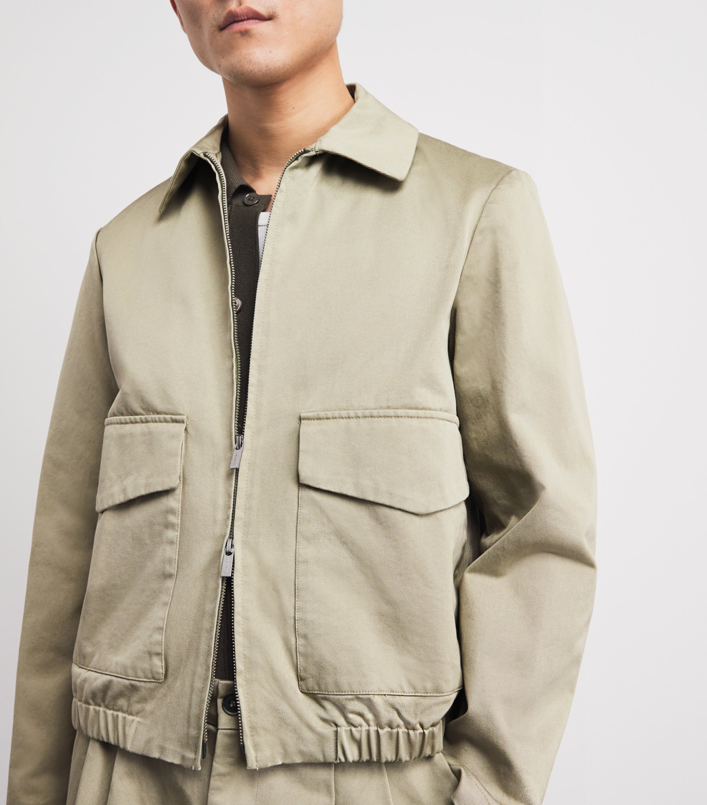 Cotton Collar Bomber Jacket 385SALVIA Image 3