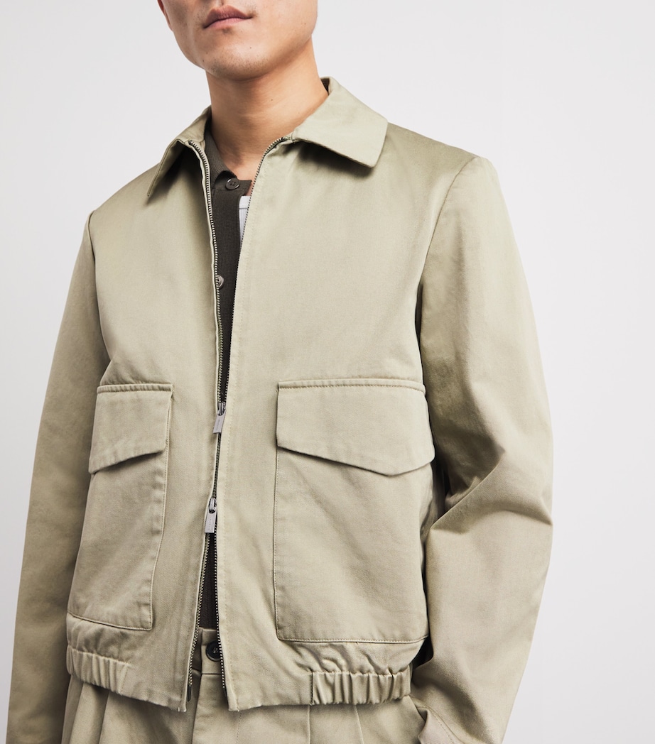 Cotton Collar Bomber Jacket 385SALVIA Image 3