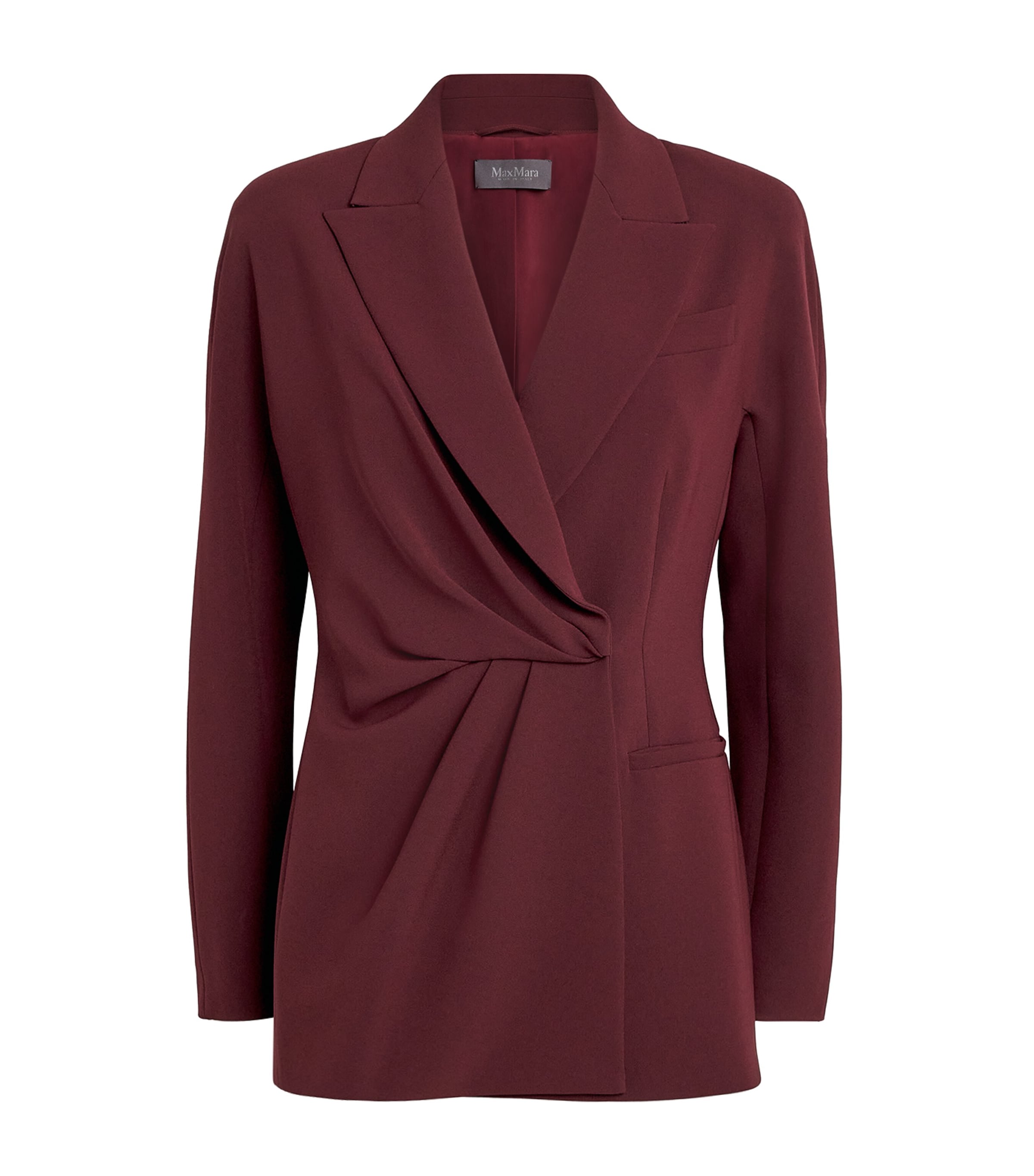Max Mara Draped Blazer In Burgundy