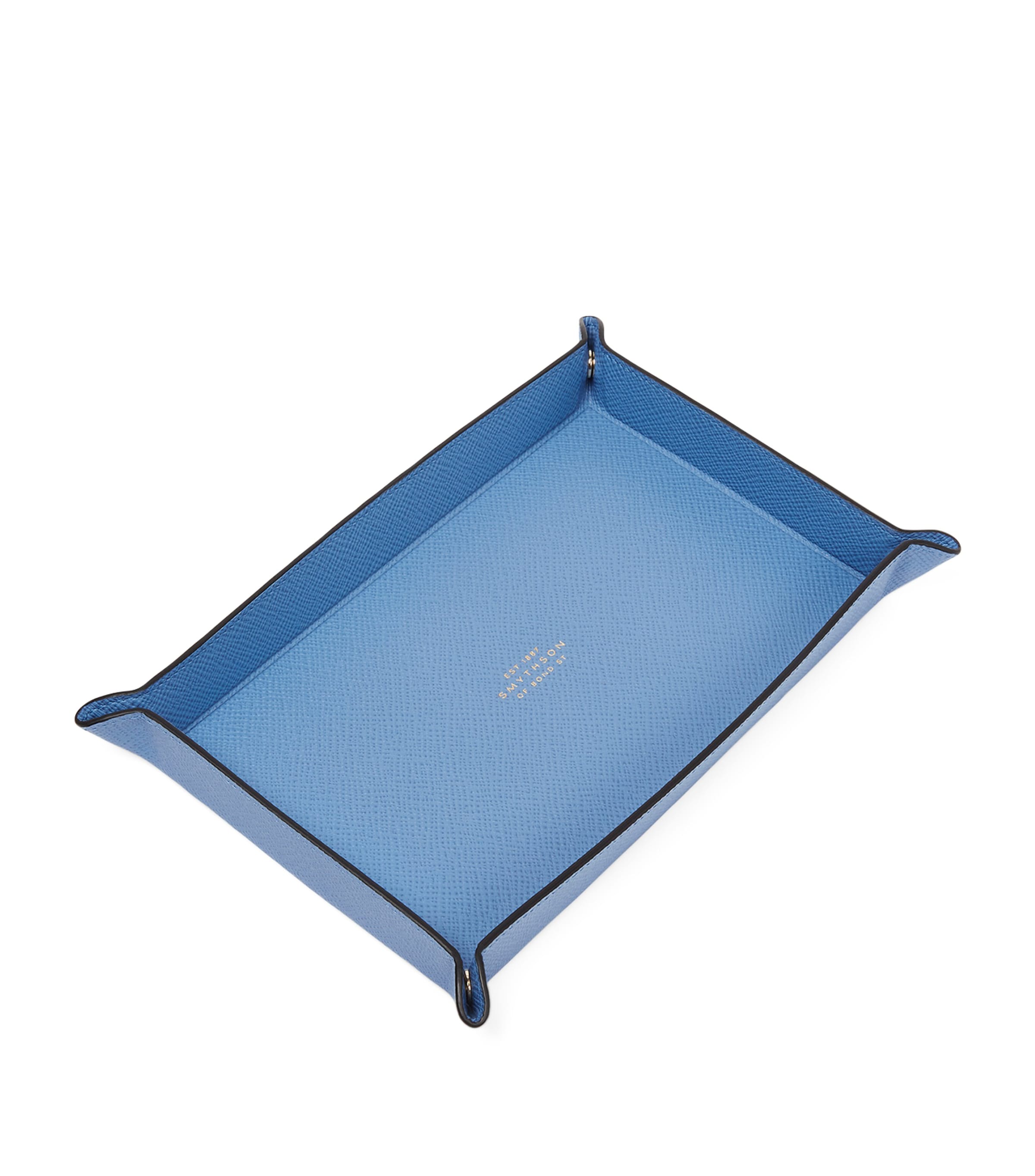 Smythson Panama Trinket Tray In Blue