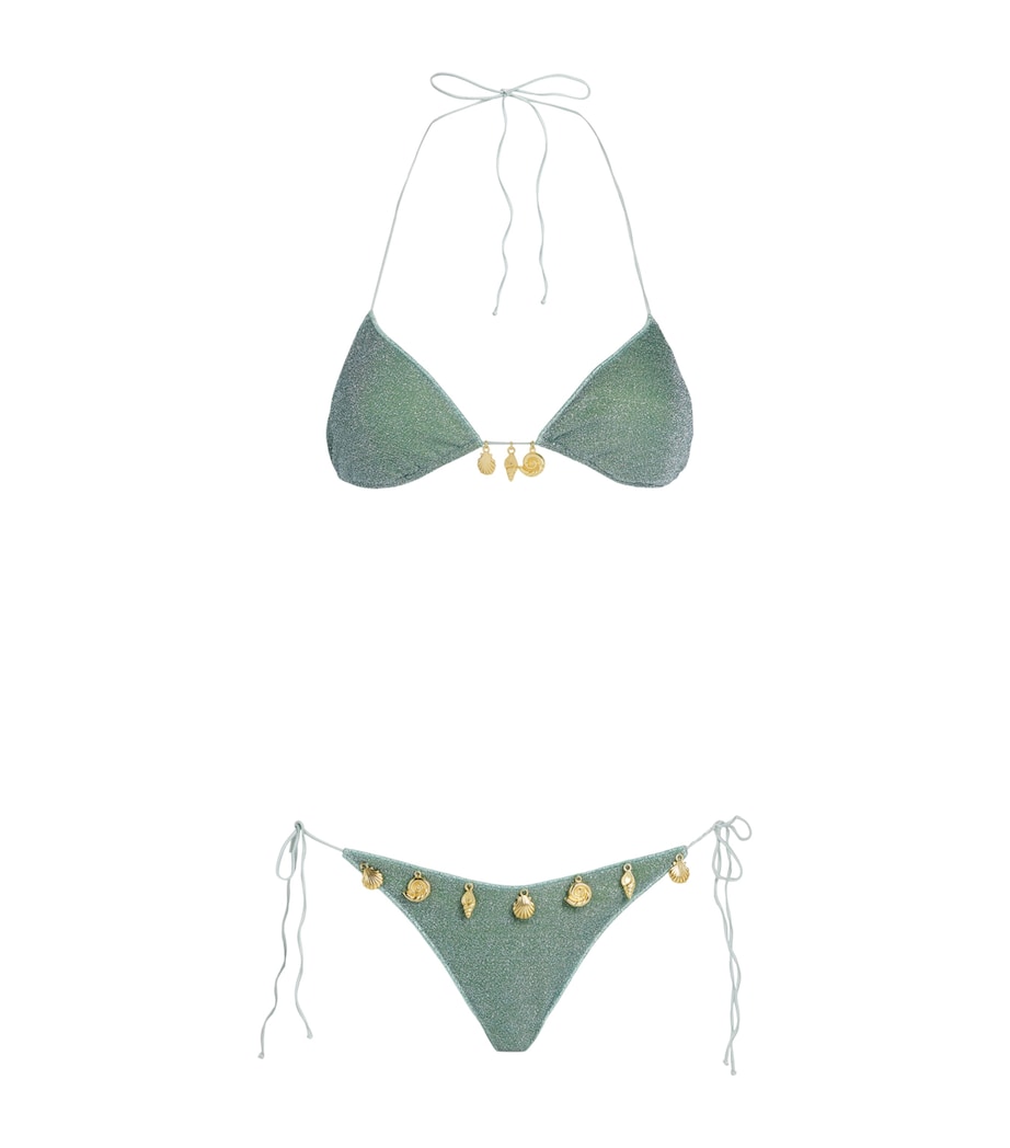 Oséree Womens Metallic Embellished Lumière Bikini Aqua Image 1
