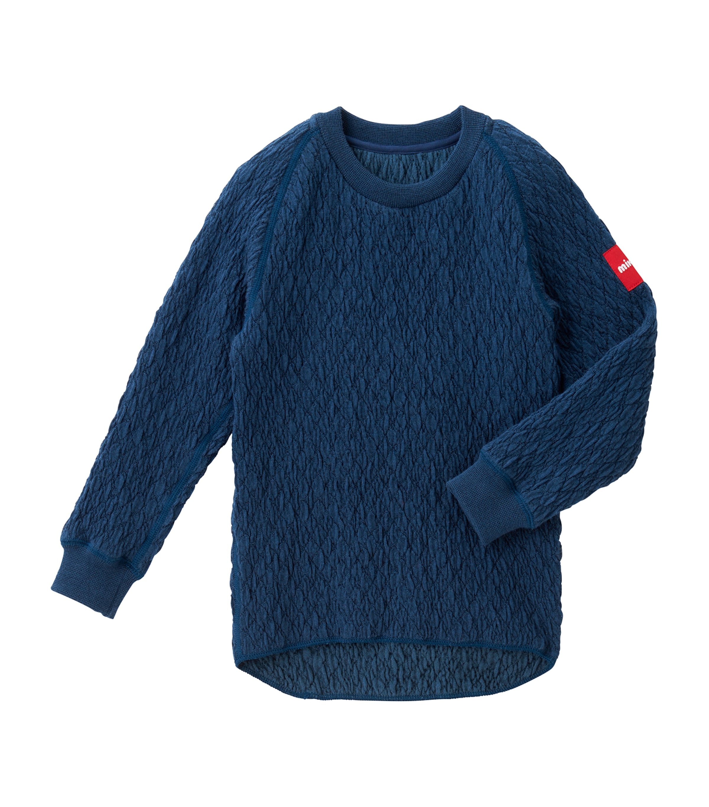 Miki House Kids' Long-sleeve Knitted T-shirt In Navy