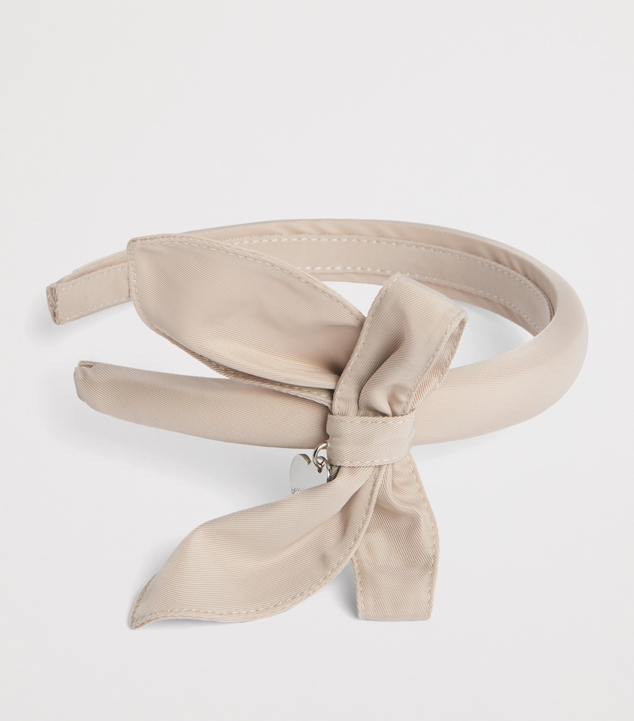 Monnalisa Satin Bow Headband Panna Image 3