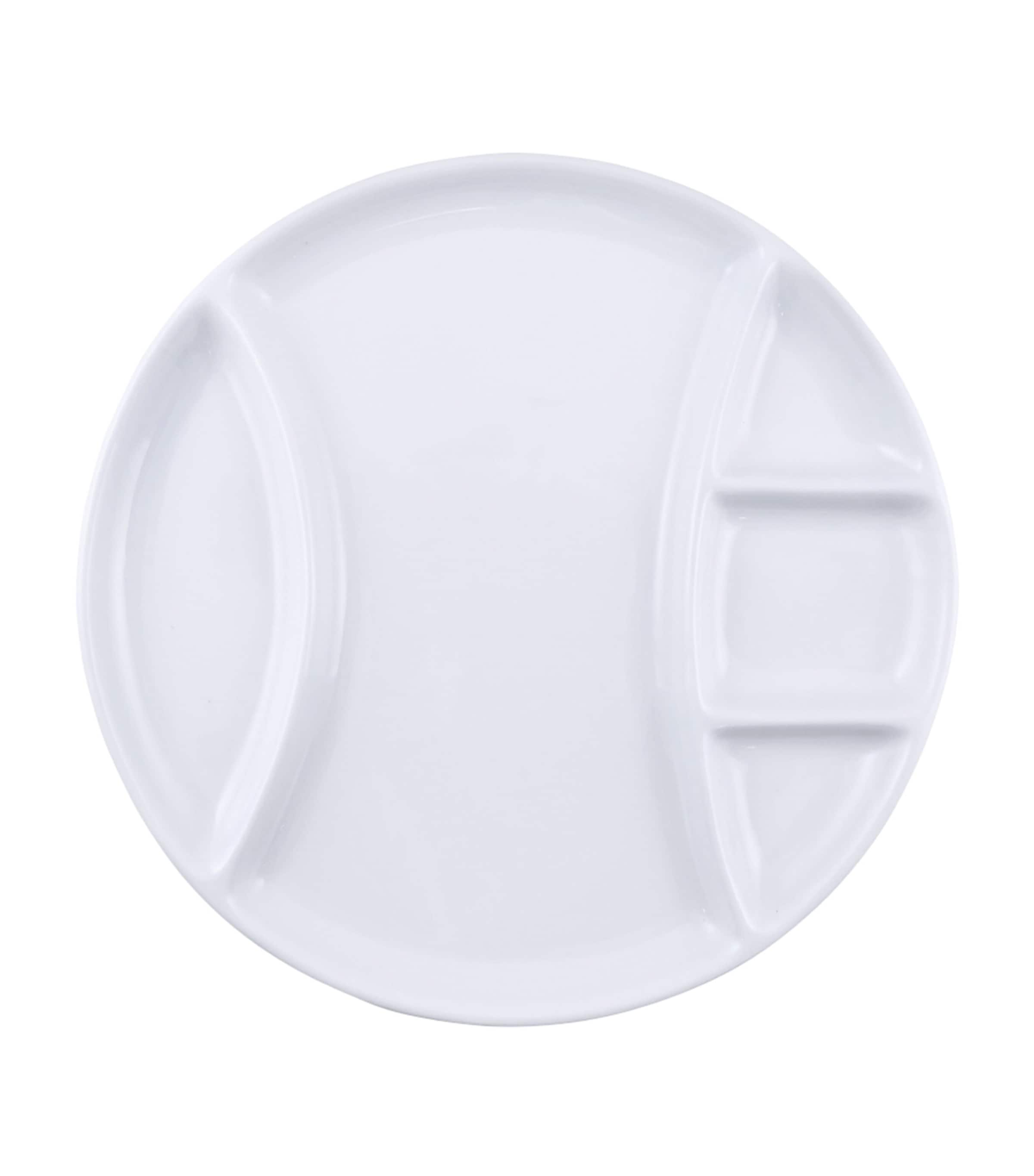 SWISSMAR Set of 4 Ceramic Round Fondue Plates (26cm) | Dining | Tableware | Plates | Serveware | Serving Plates