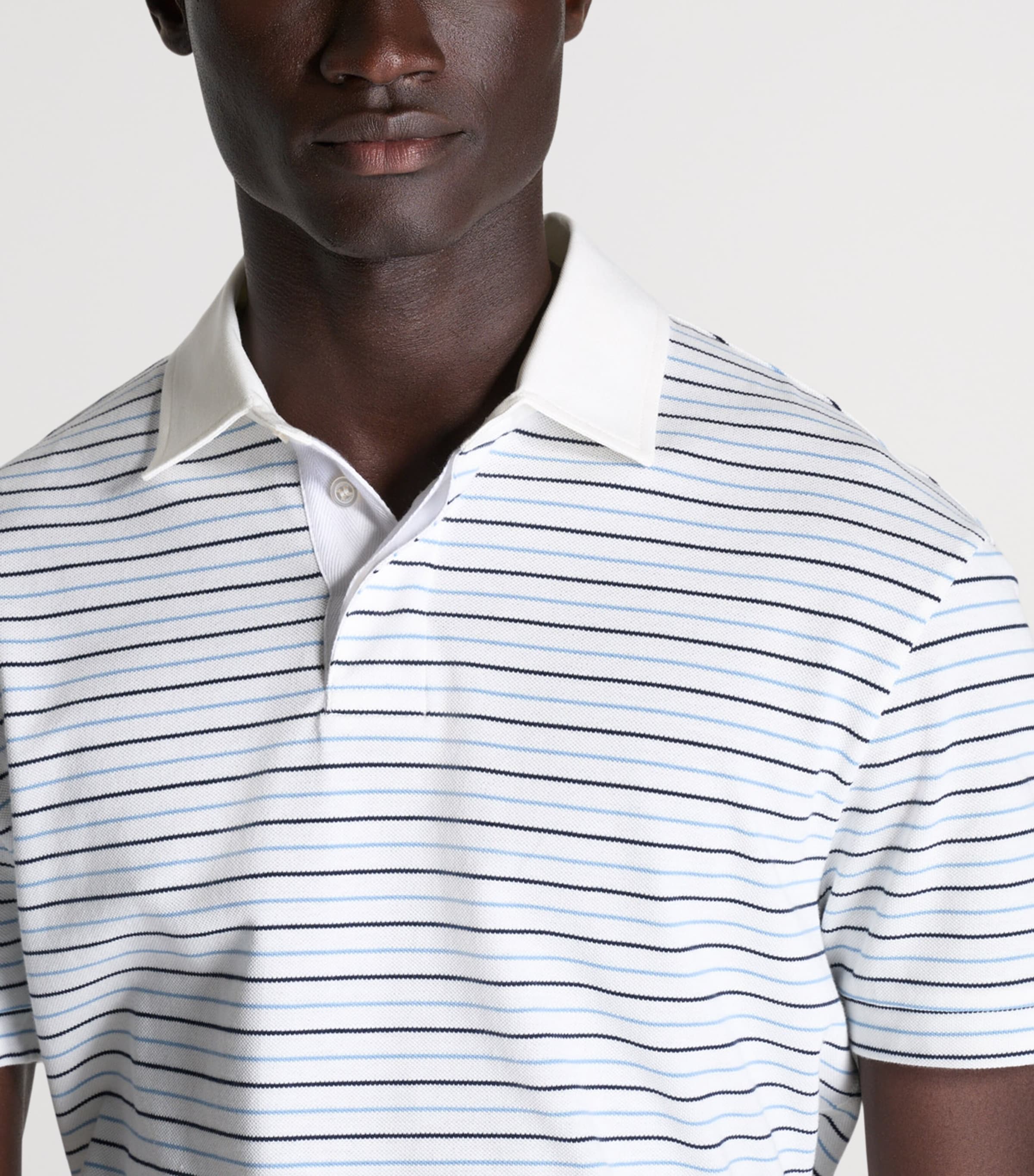 Dunhill Mens Cotton Stripe Polo Shirt Image 5