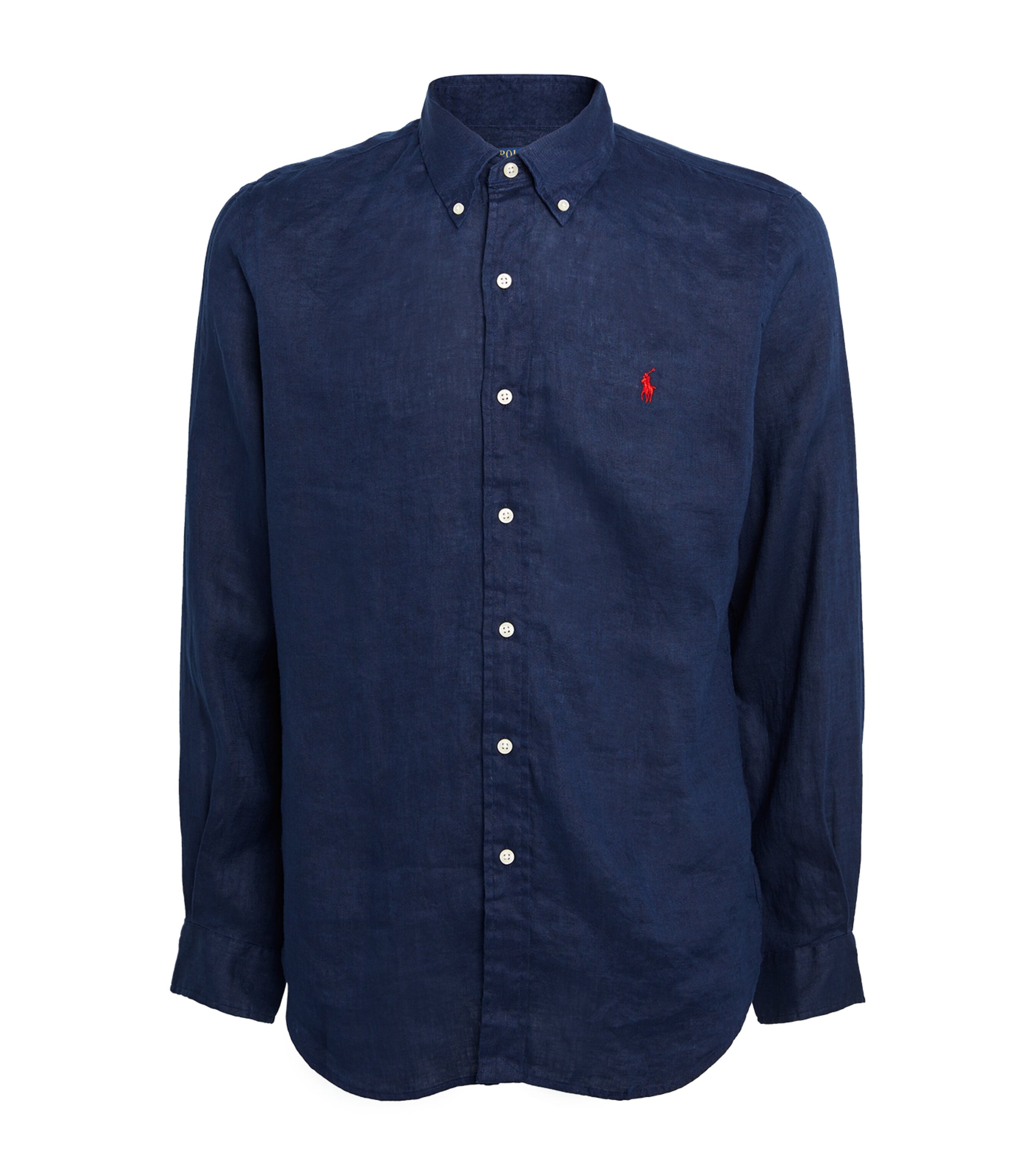 Polo Ralph Lauren Linen Polo Pony Shirt In Navy