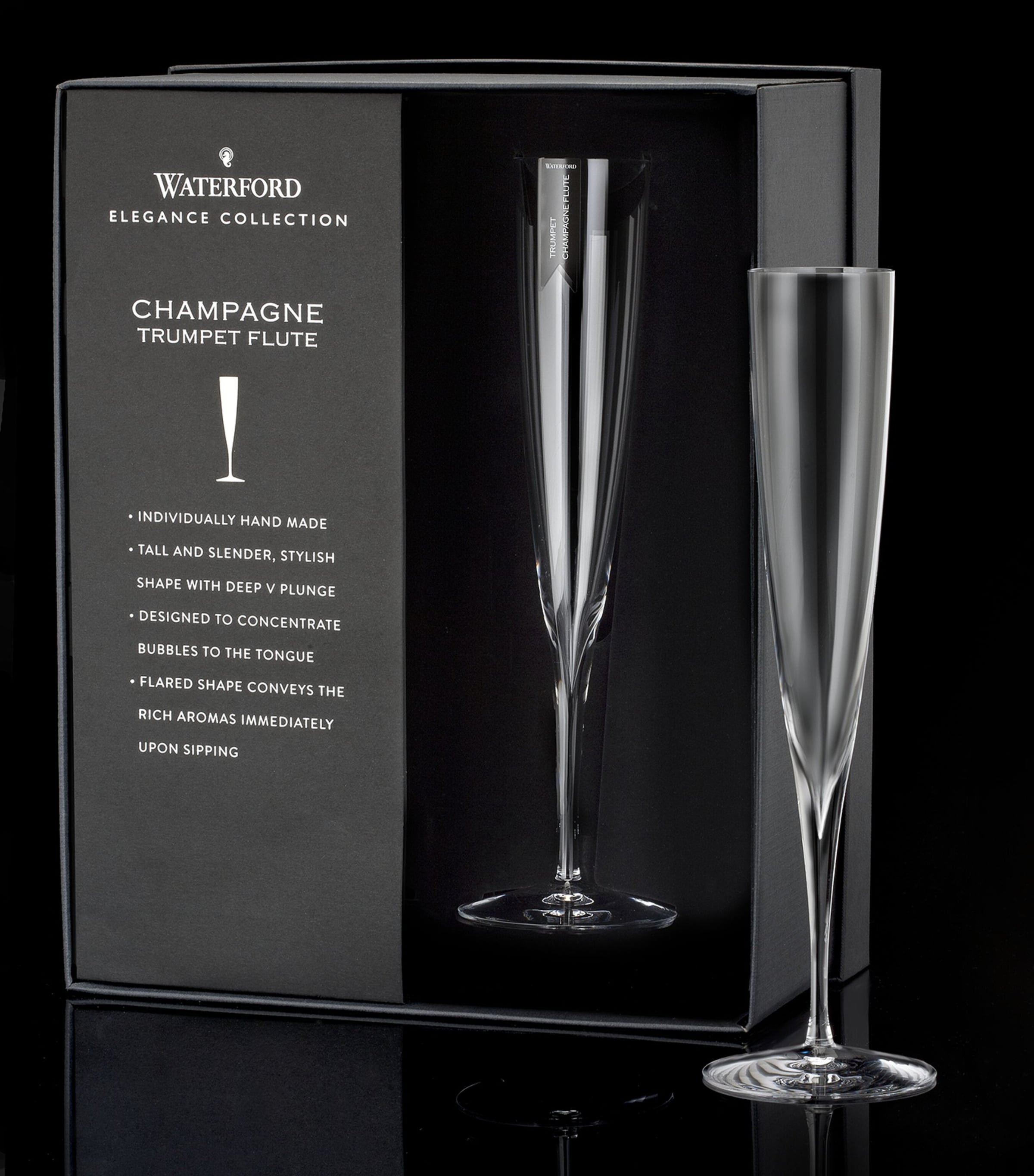 Elegance Champagne Trumpet FlutesSet of 2 CLEAR Image 2