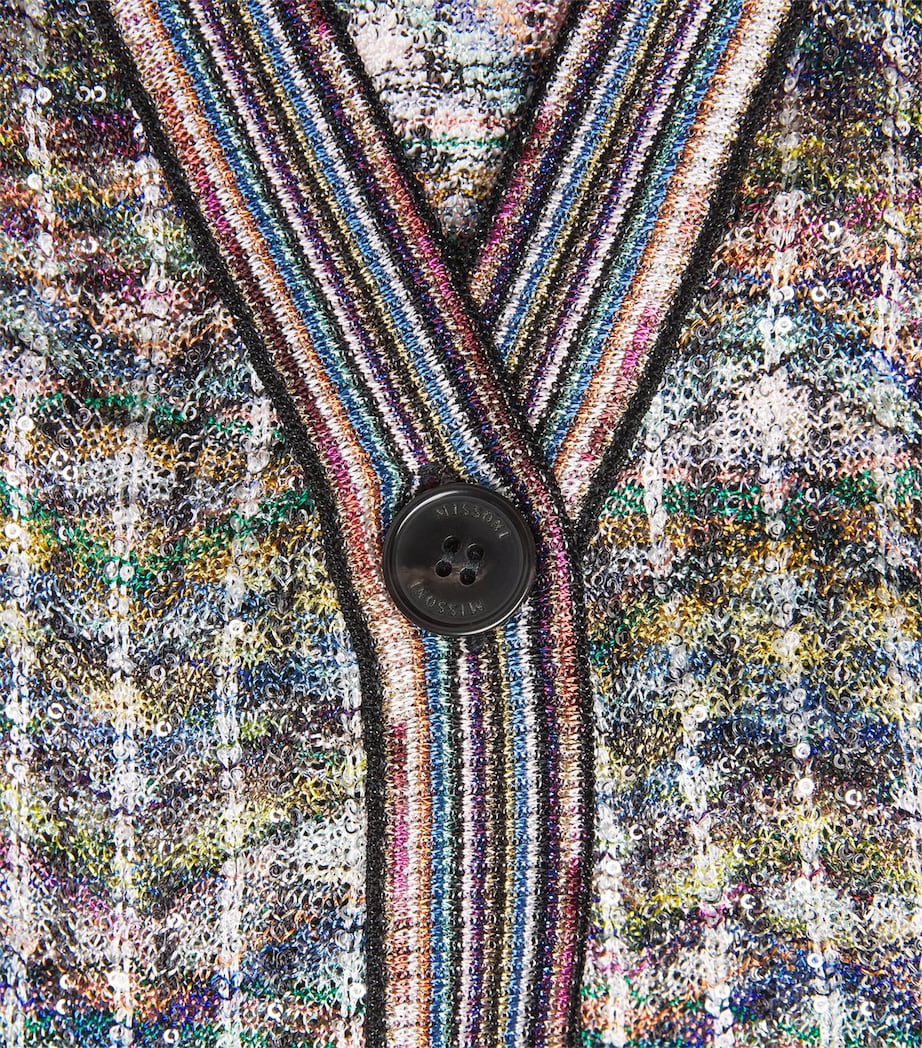 Missoni Womens Zigzag Sequinned Cardigan Smspw Light Multiclr Image 6
