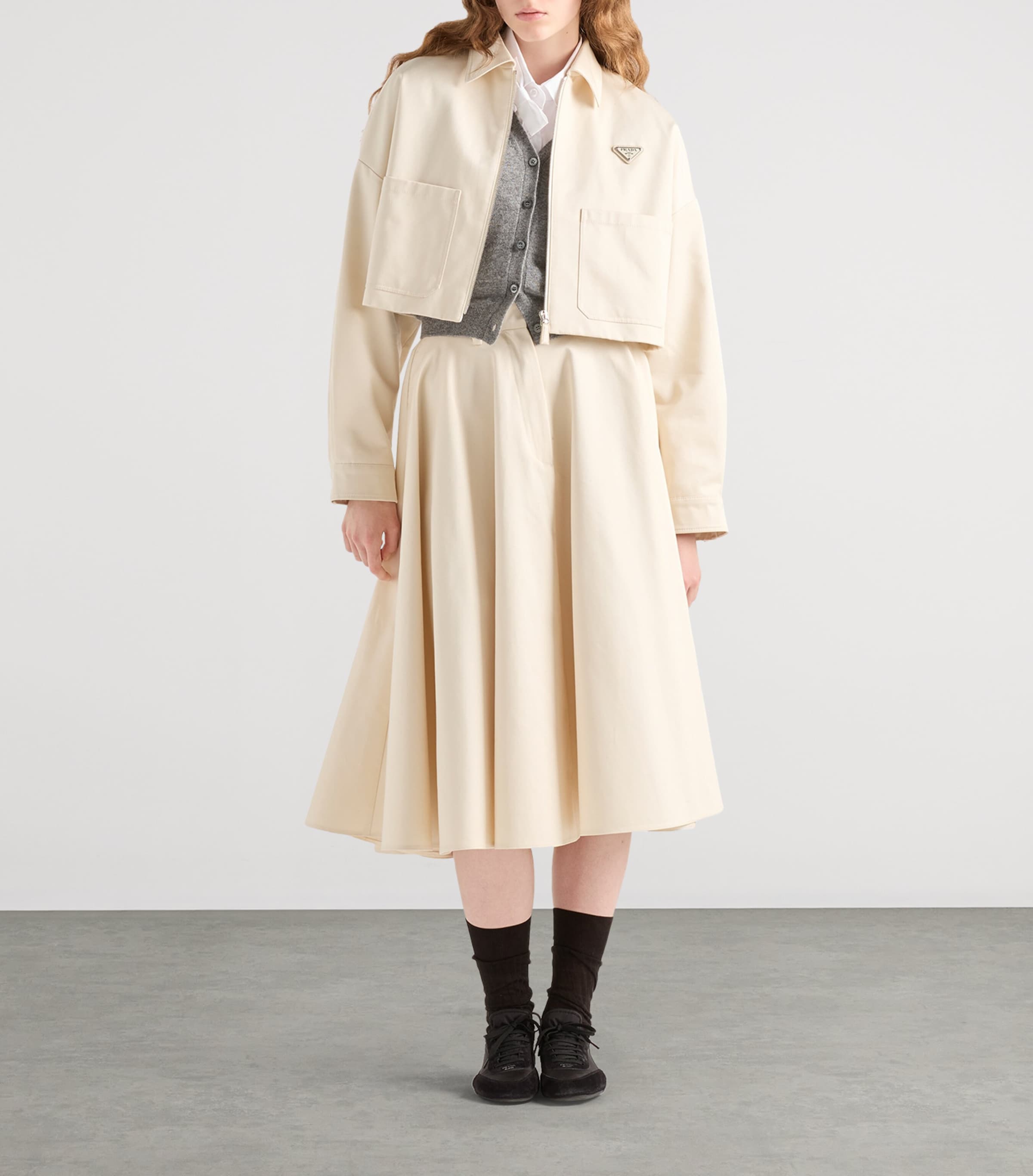 Chino Cropped Shirt Jacket F0018 Image 2