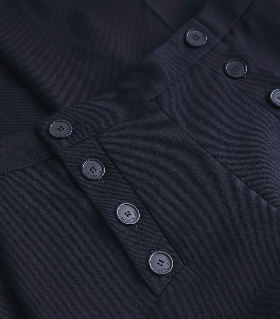 Button-Front Straight Trousers NAVY Image 5