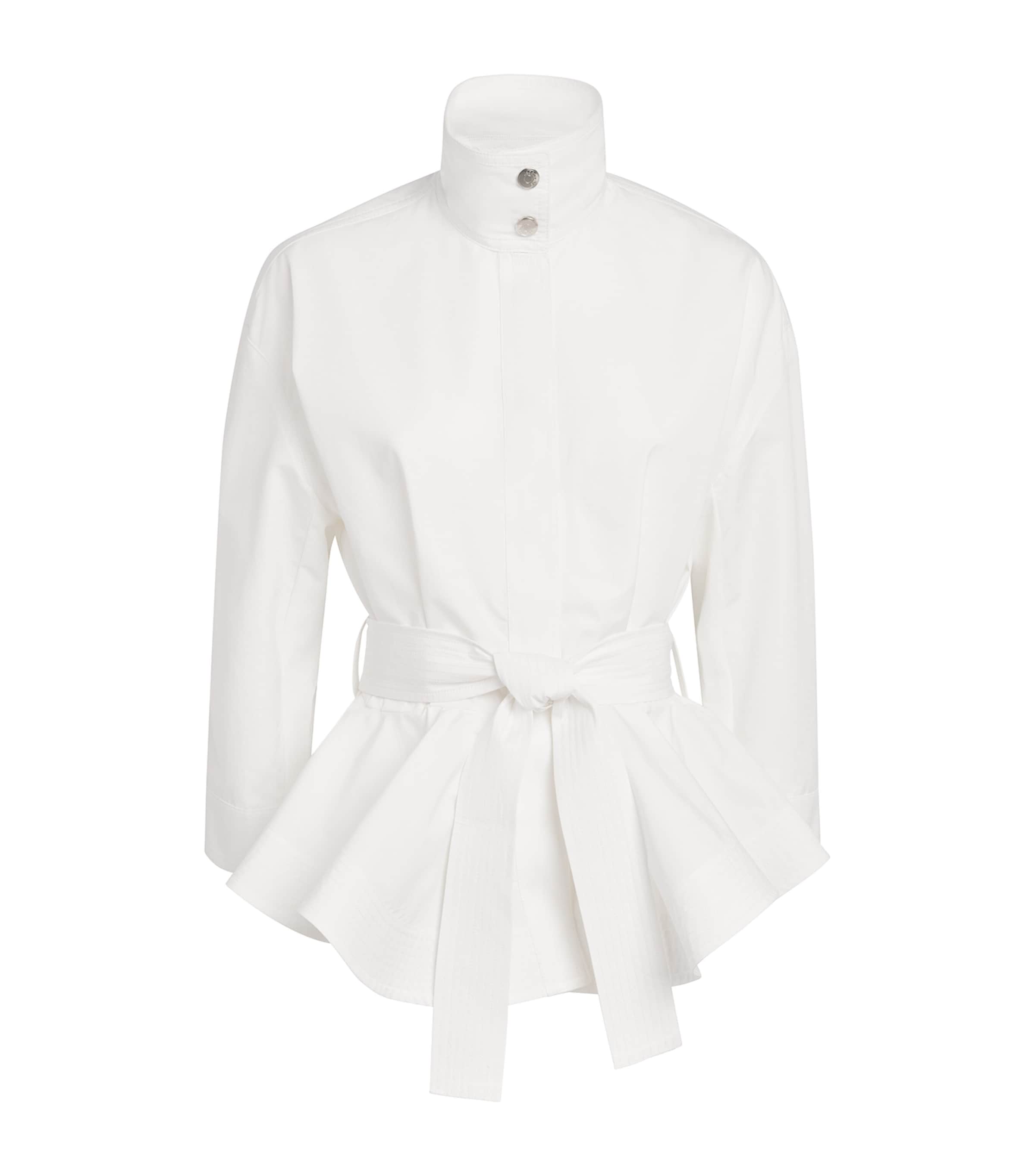 Jacquemus Cotton Cabana Belted Shirt Jacket White