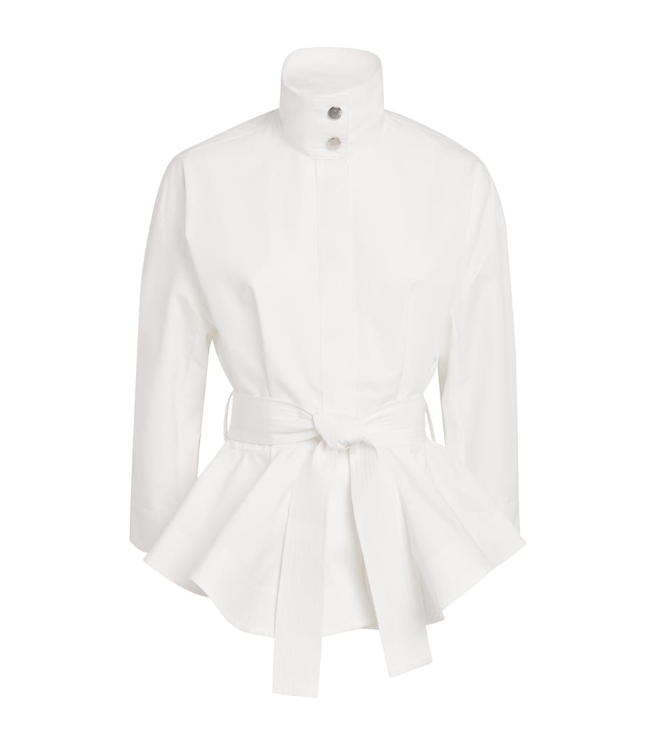 Jacquemus Womens Cotton Cabana Belted Shirt Jacket White Image 1