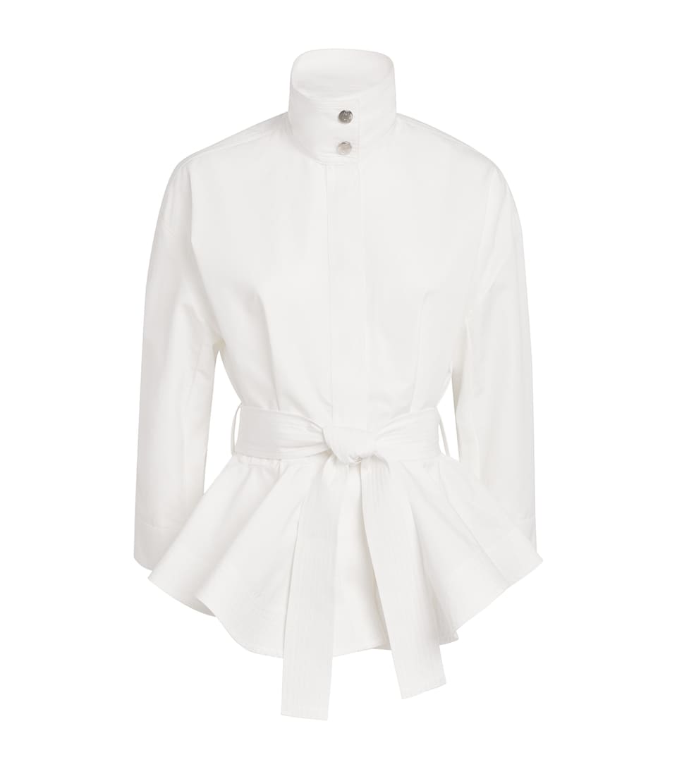 Jacquemus Cotton Cabana Belted Shirt Jacket White