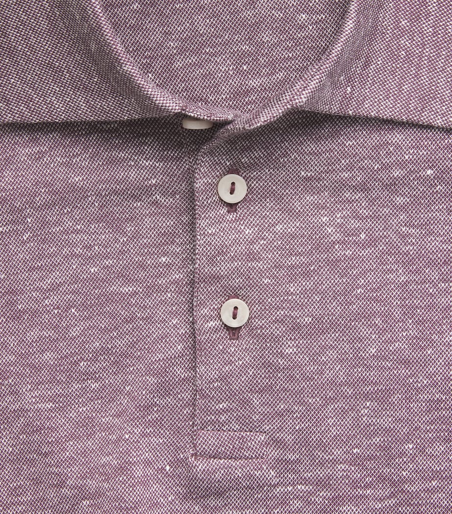 Eton Mens Cotton Polo Shirt Dark Purple Image 6