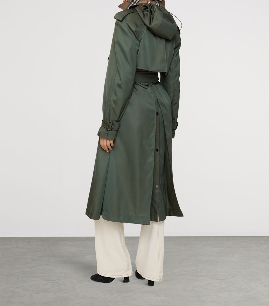 Long Hooded Trench Coat MARROW GREEN Image 5