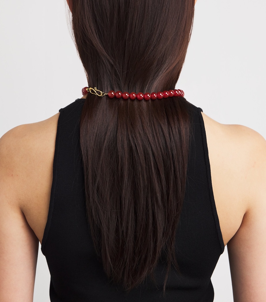 Carnelian Beaded Mary Necklace RED CARNELIAN Image 2