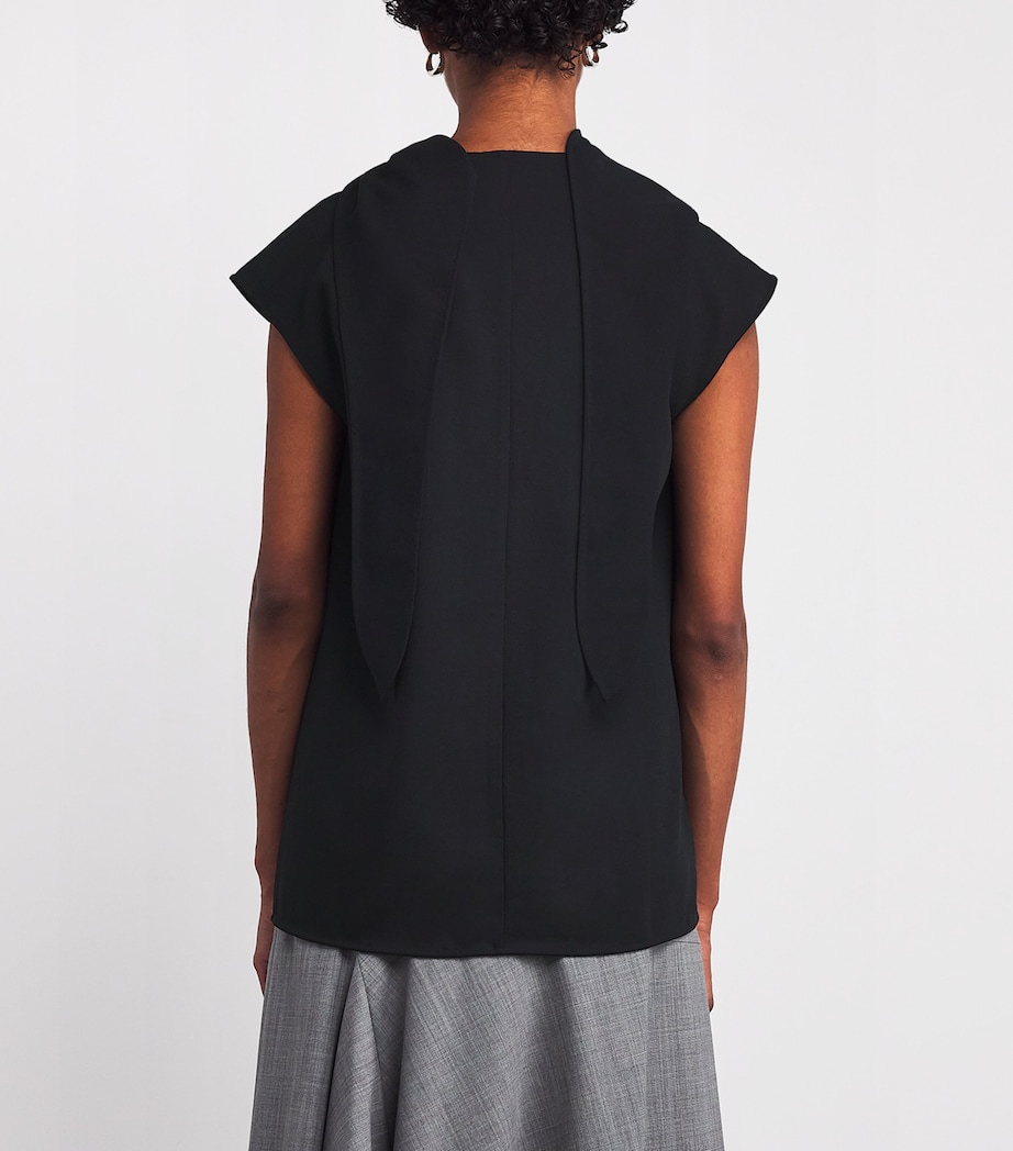 Wool Draped Top 0999 BLACK Image 4