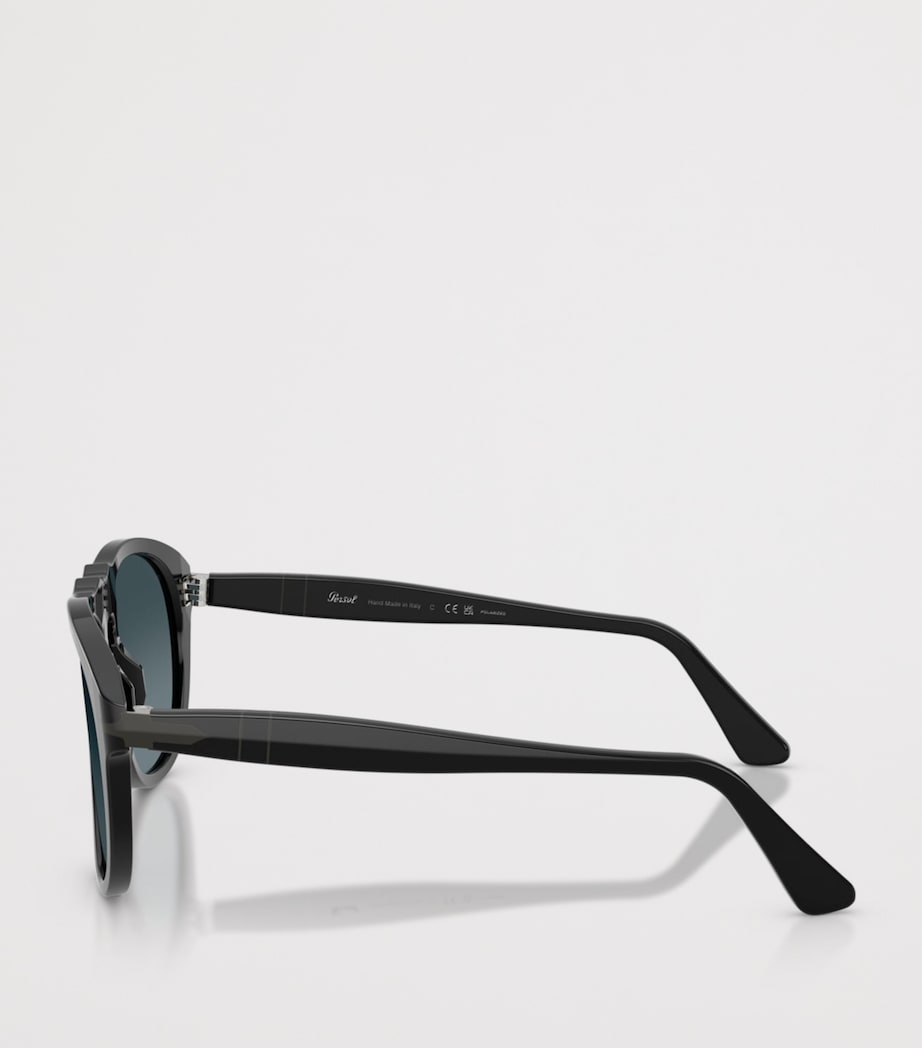 Persol PO0649NE Total Black Arrow Pilot Sunglasses Black Image 3
