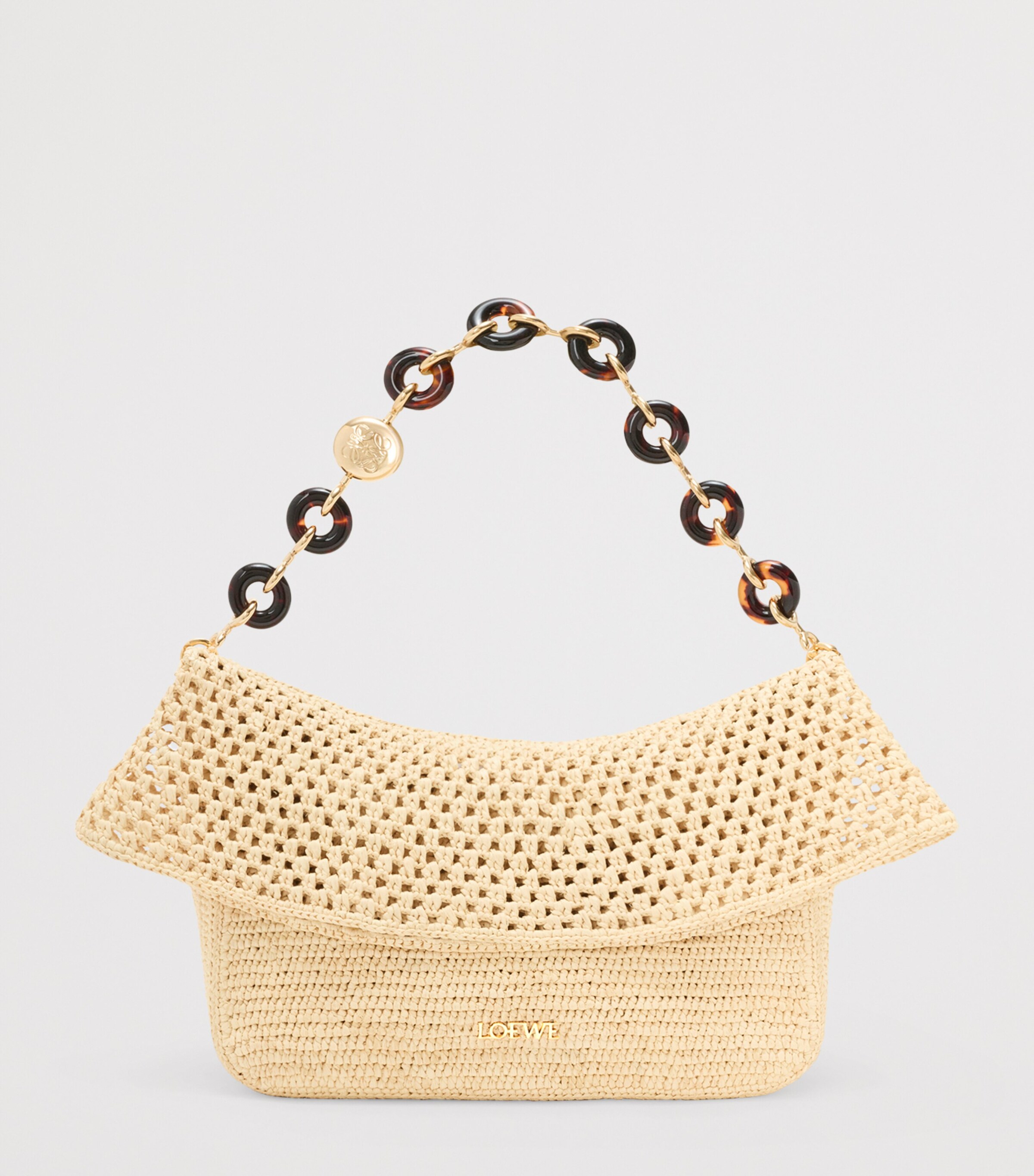 LOEWE x Paula's Ibiza Medium Raffia Ola Bag Shoulder Bag Natural Image 3