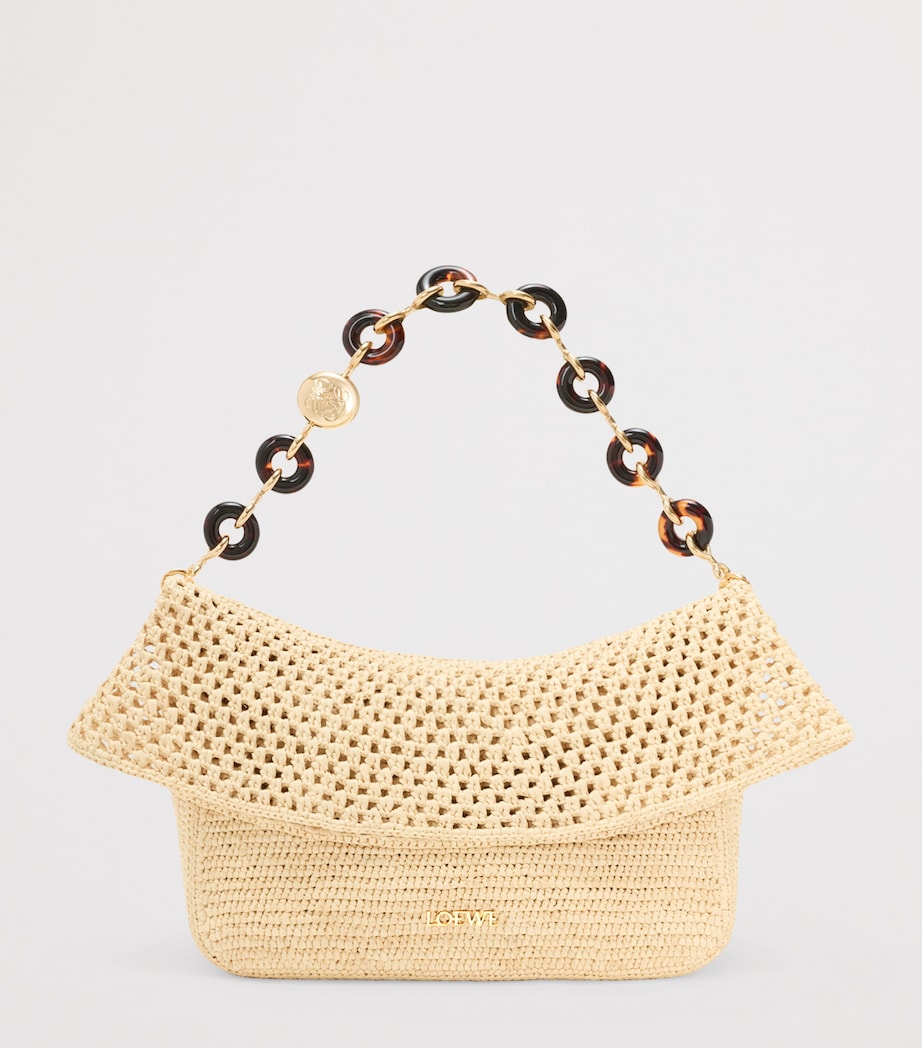 LOEWE x Paula's Ibiza Medium Raffia Ola Bag Shoulder Bag Natural Image 3
