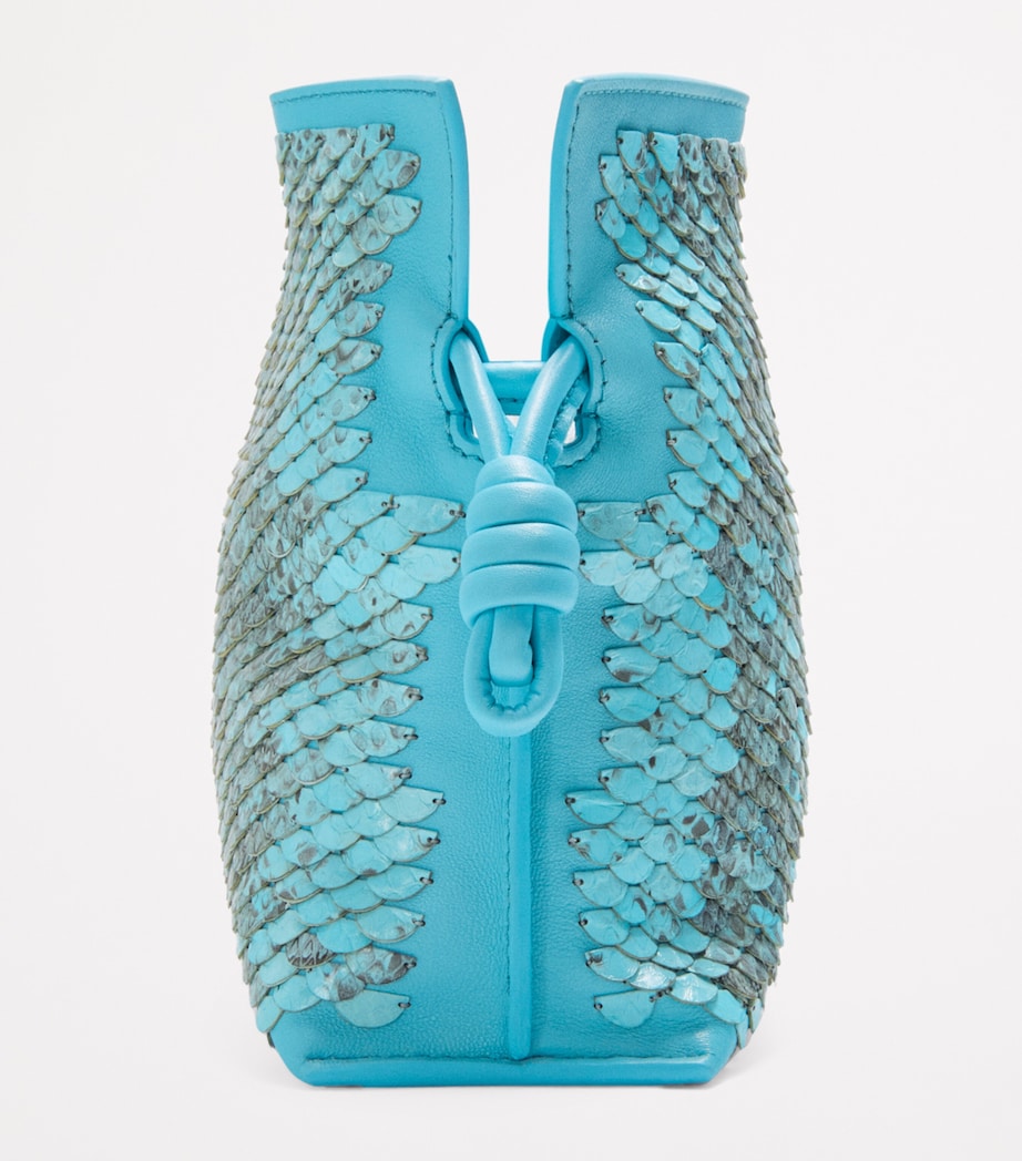 Mini Snakeskin Scales Flamenco Clutch SKY BLUE Image 4