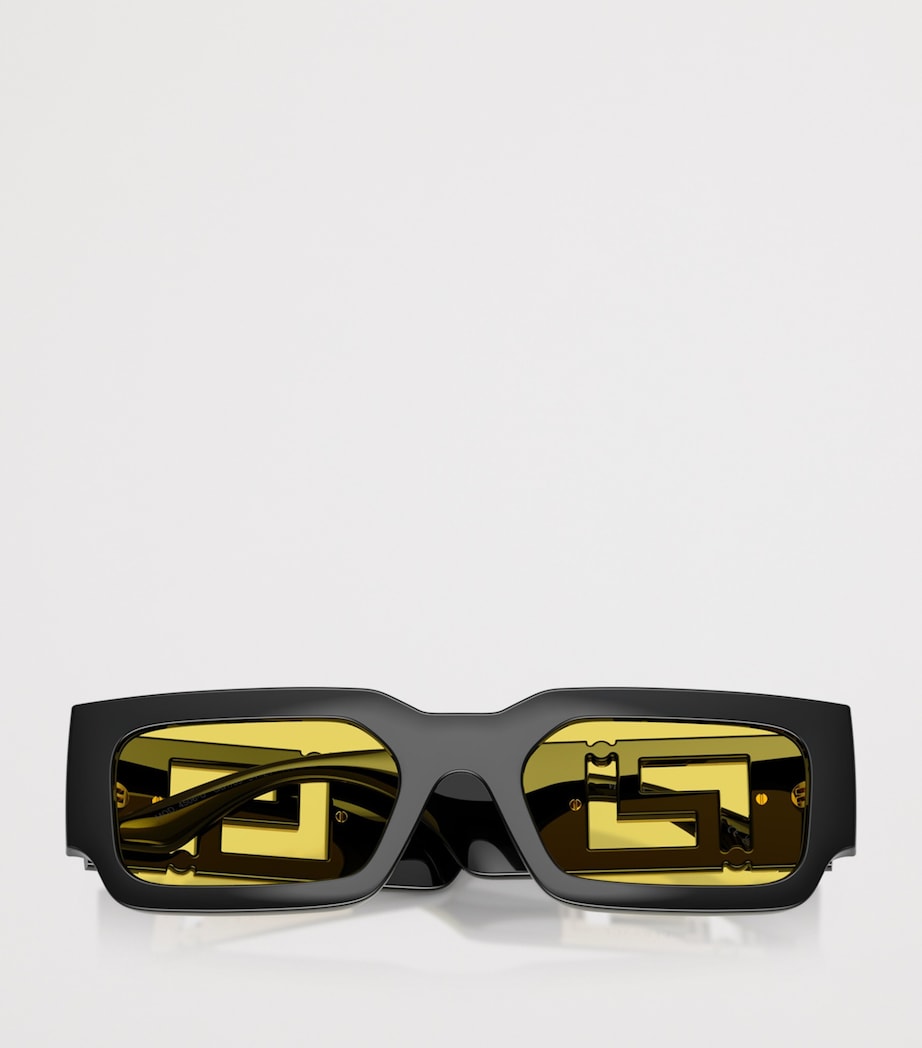 Versace Greca Maxi Rectangle Sunglasses Black Image 5