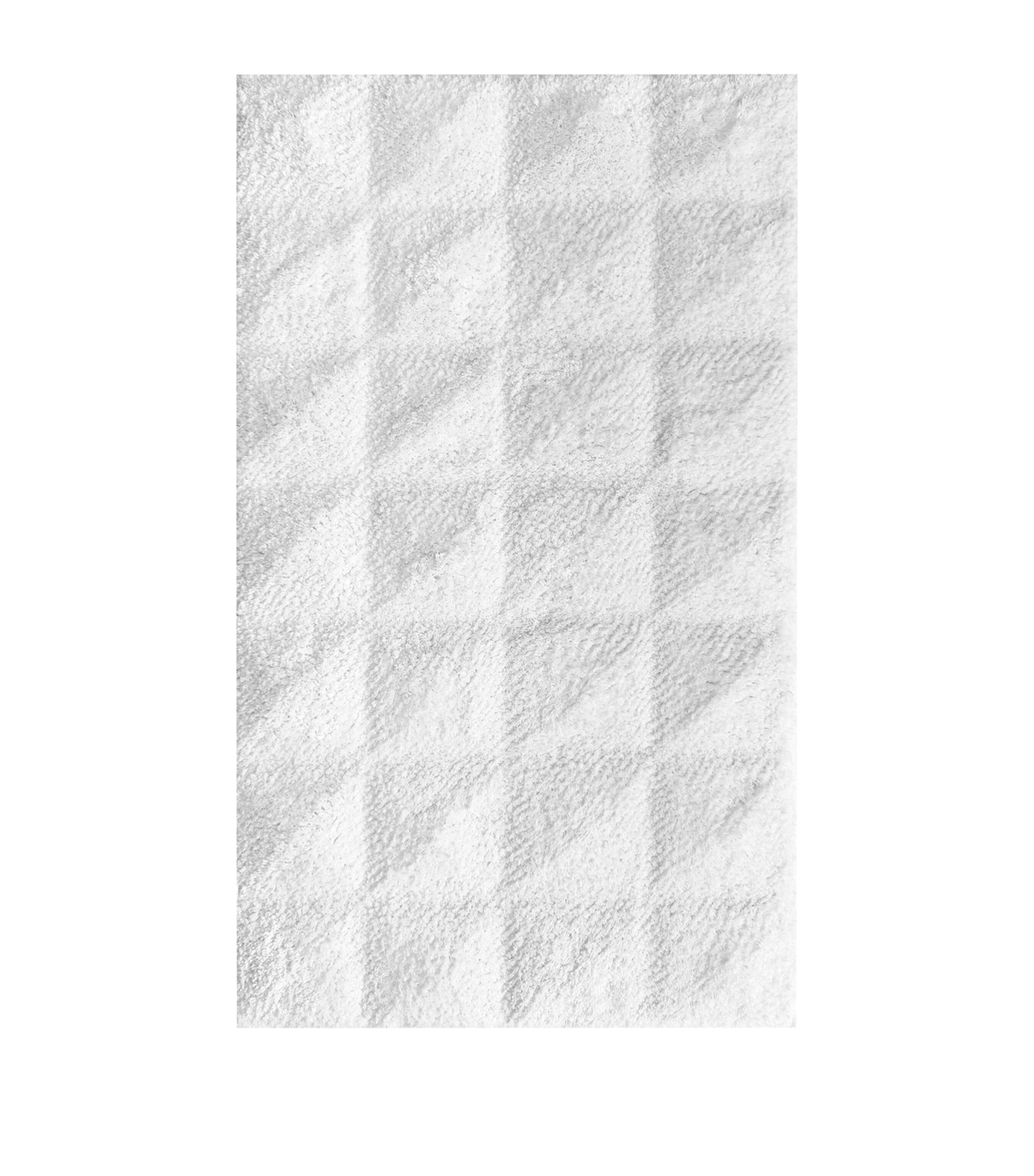 Egyptian Cotton Diamonds Bath Mat (50cm x 80cm) WHITE Image 1