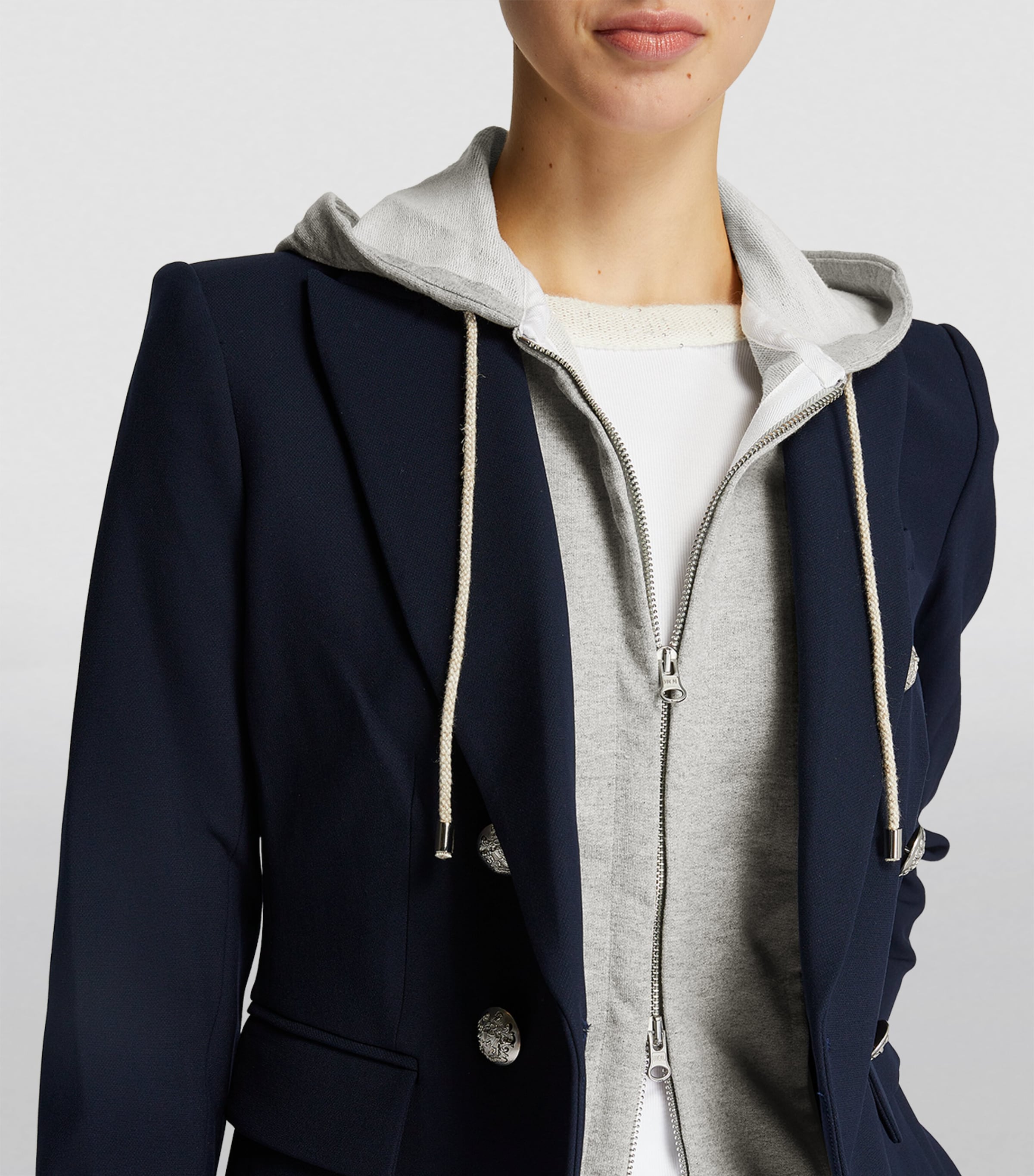 Zip-Up Hooded Dickey HEATHER GREY Image 6