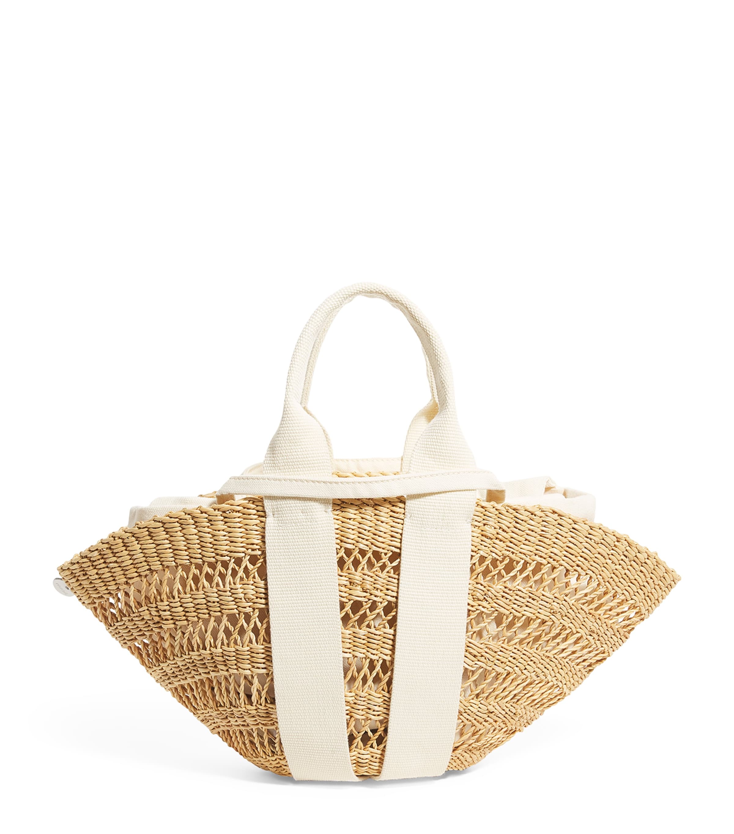 Shop Muun Mini Straw Sophie Top-handle Bag In Neutral