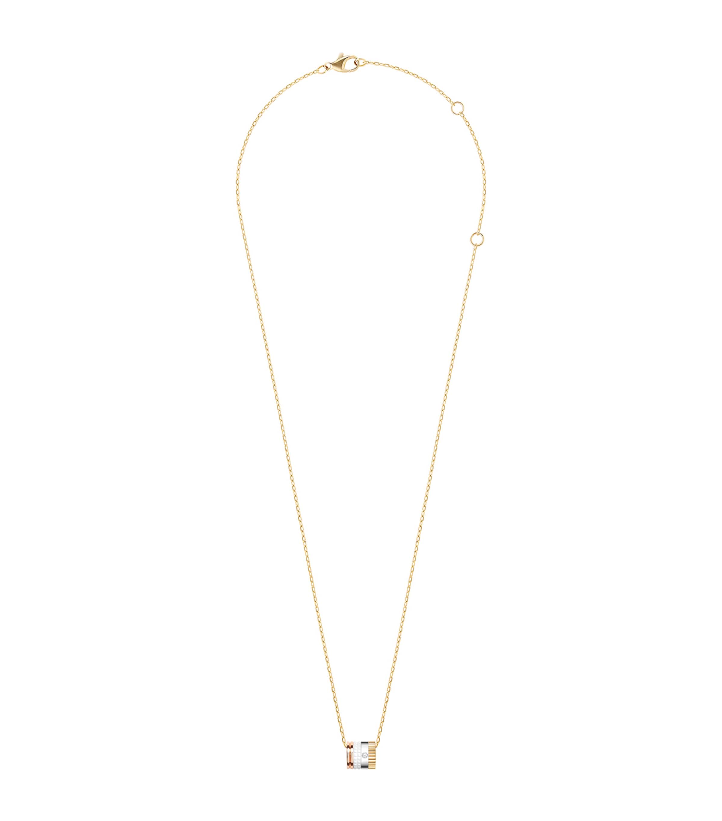 Boucheron Mini Mixed Gold Quatre White Ring Pendant | Fine Jewellery | Fine Necklaces | Pendants | Designers | Boucheron