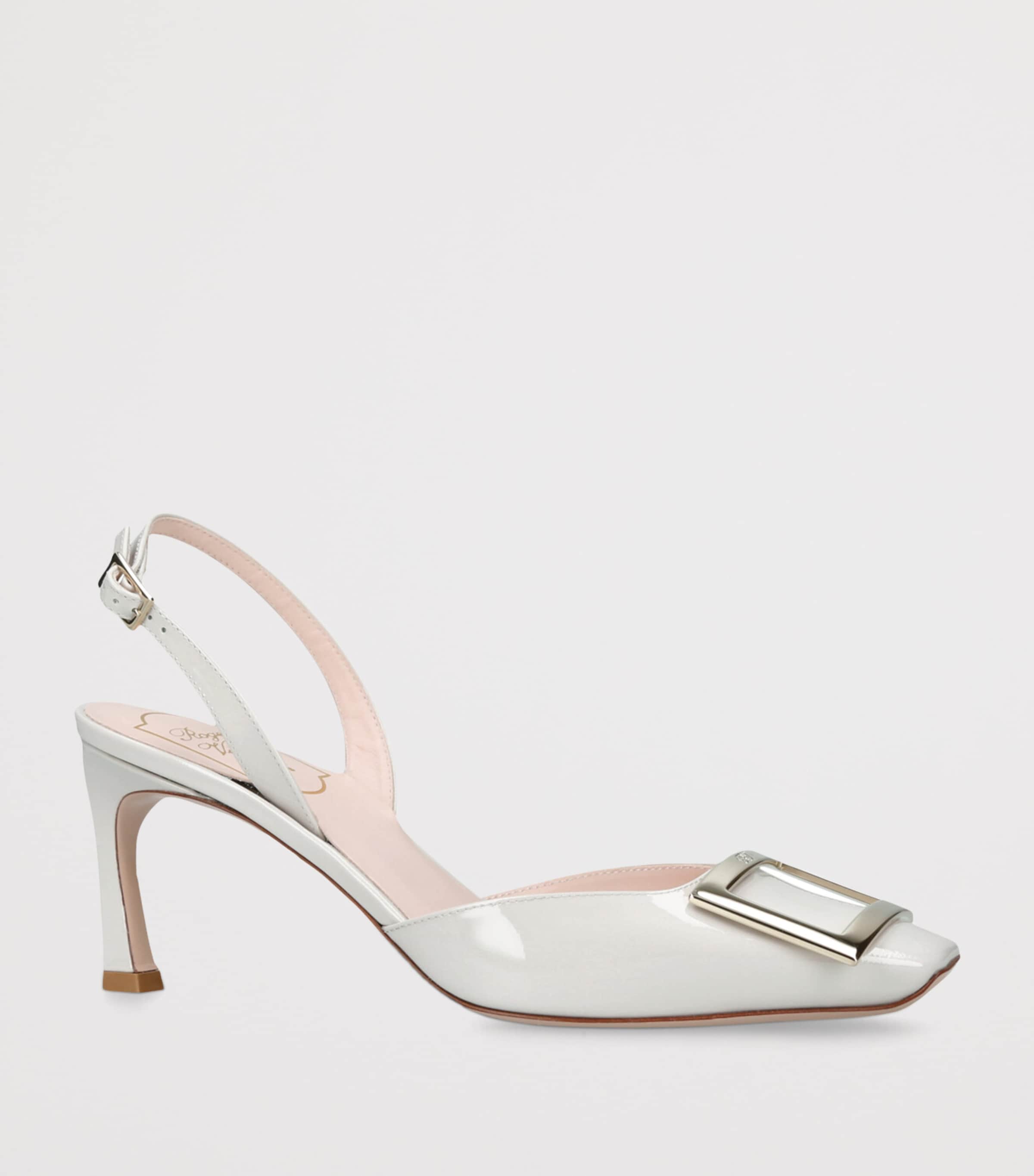Patent Leather Trompette Slingback Pumps 70 WINTER WHT Image 3