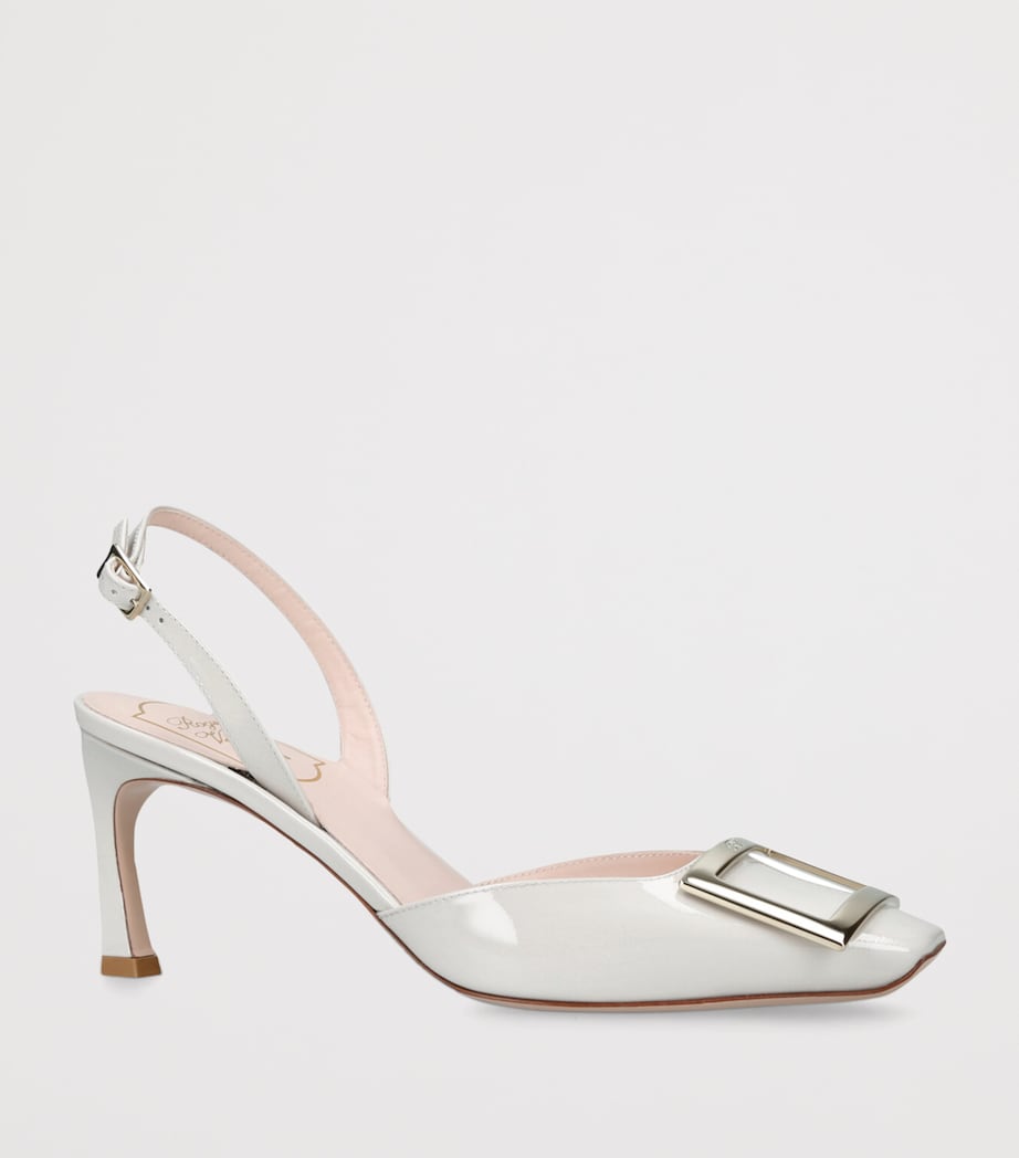 Patent Leather Trompette Slingback Pumps 70 WINTER WHT Image 3