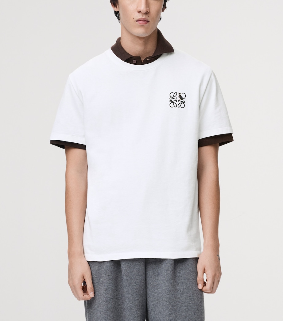 x Louis Wain Cotton-Blend Anagram Relaxed T-Shirt WHITE Image 3