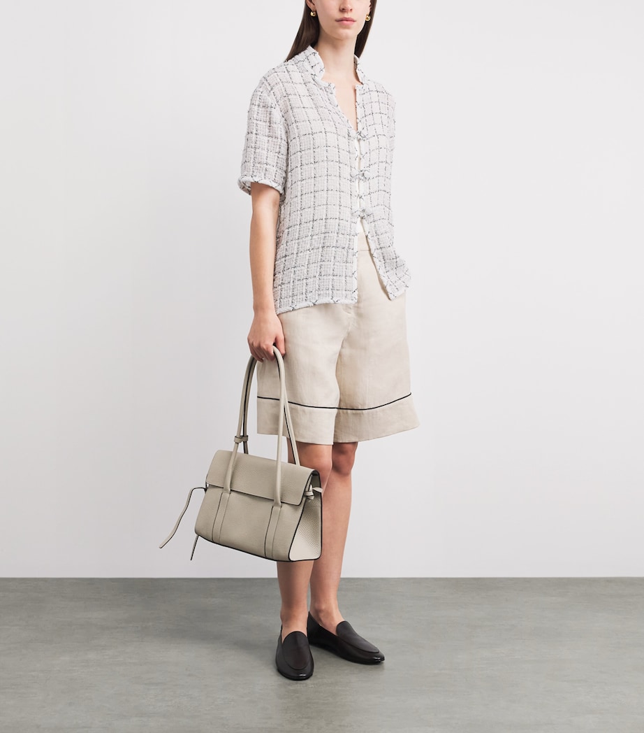 Liberowe Womens Cotton-Blend Tweed Hetty Shirt White Image 2