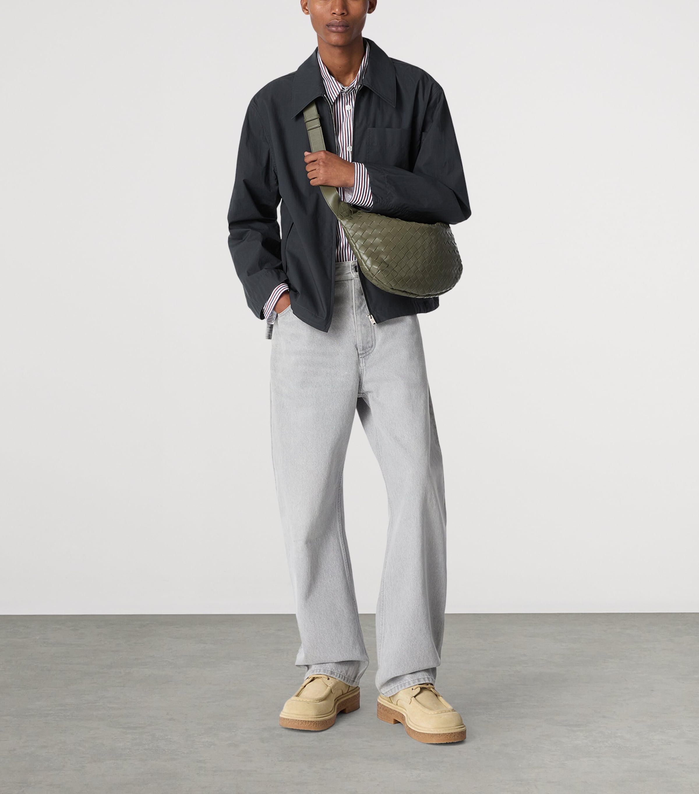 Leather Intrecciato Cross-Body Bag 3248 Image 2