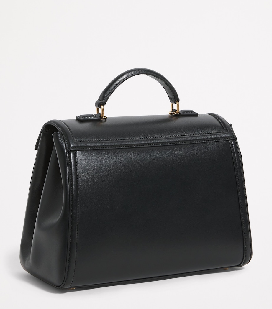 Demellier Leather Midi Paris Top-Handle Bag Black Image 3