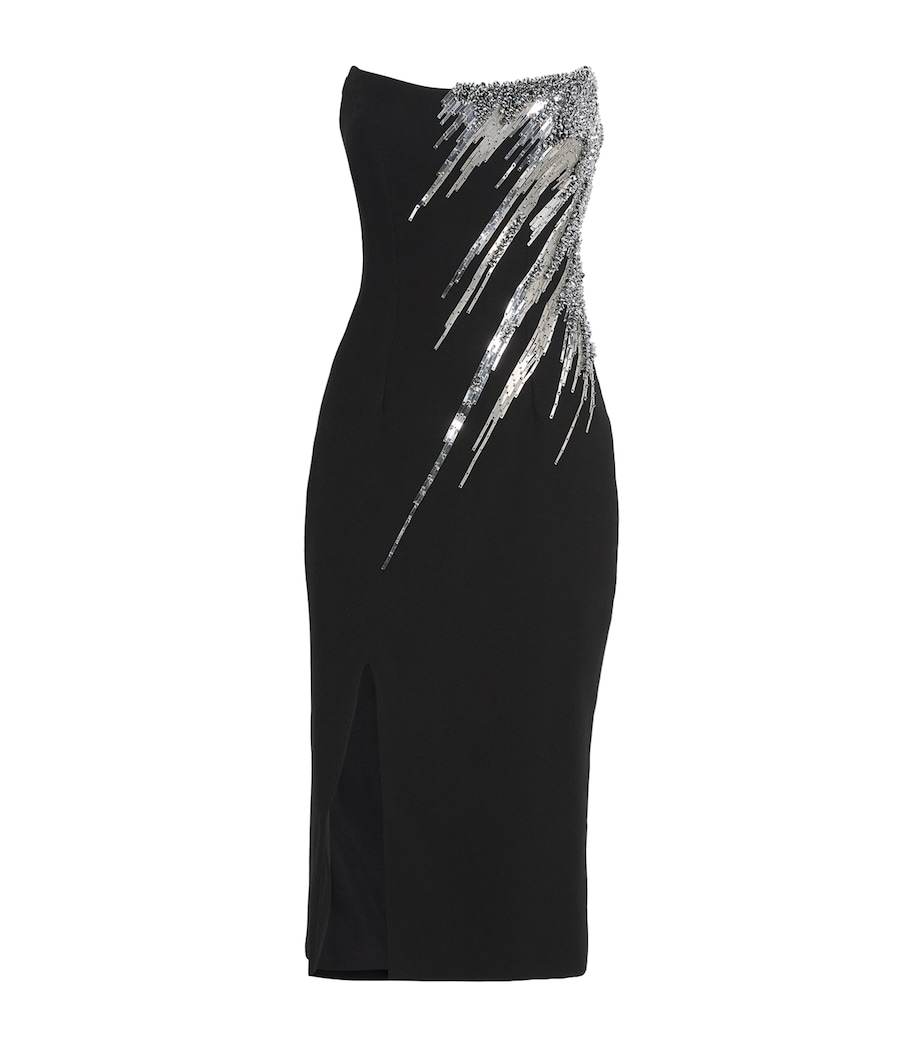 Meteoric Embellished Midi Dress BLACK WITH SILVER Image 1