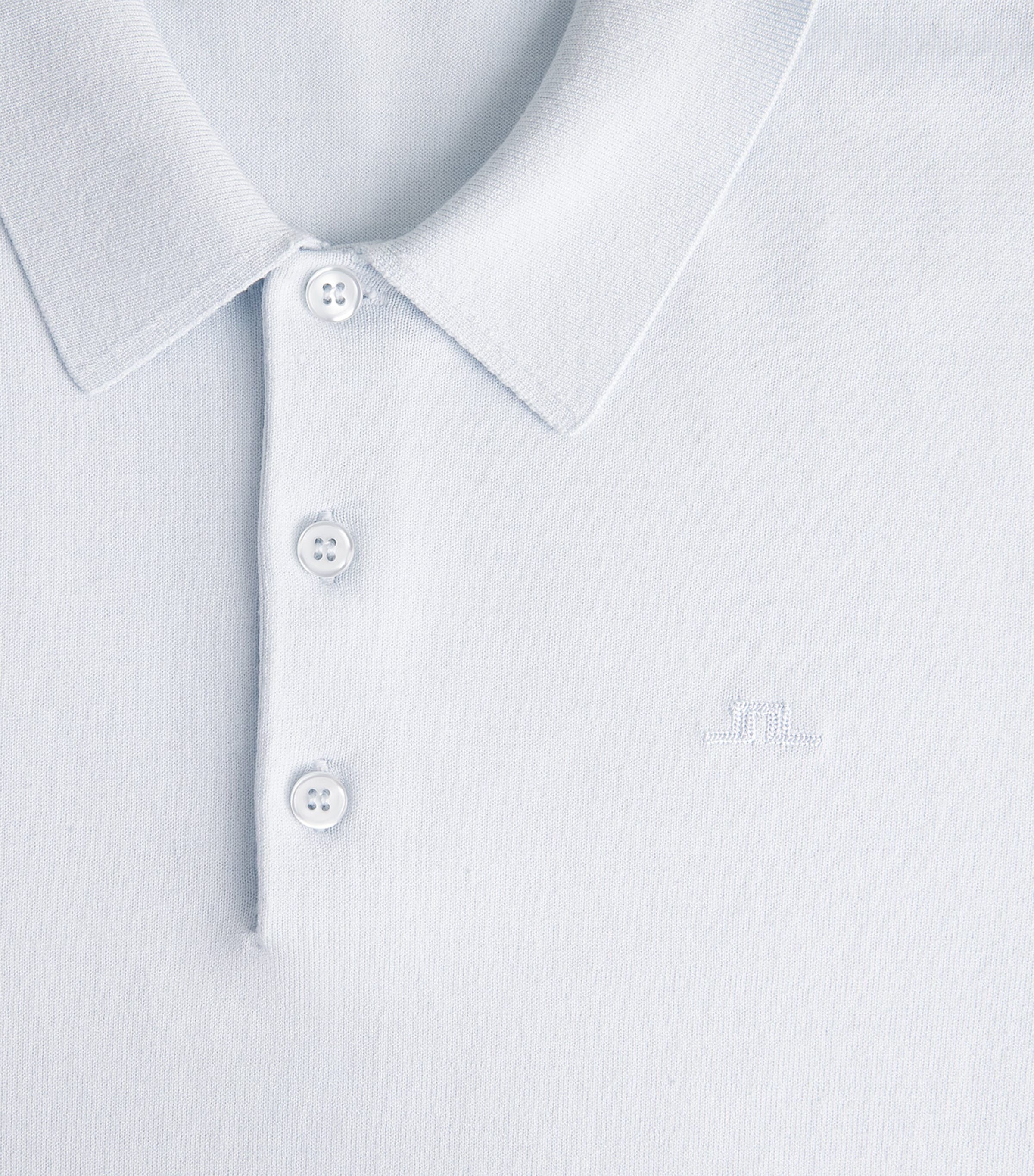 J Lindeberg Mens Knitted Ridge Polo Shirt Skywriting Image 6