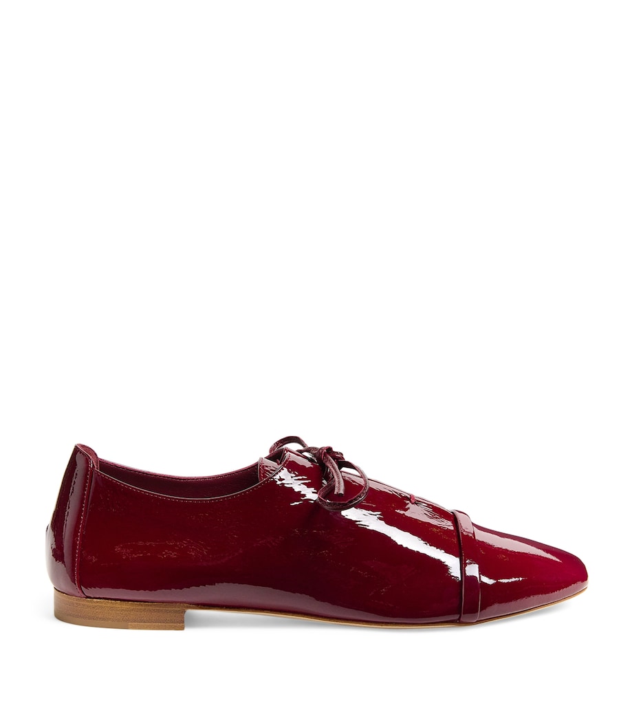 Patent Leather Jean Lace-Up Flats ROSEWOOD Image 1