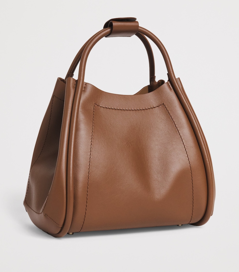 Small Leather Marine Top-Handle Bag BROWN BRONZE Image 3