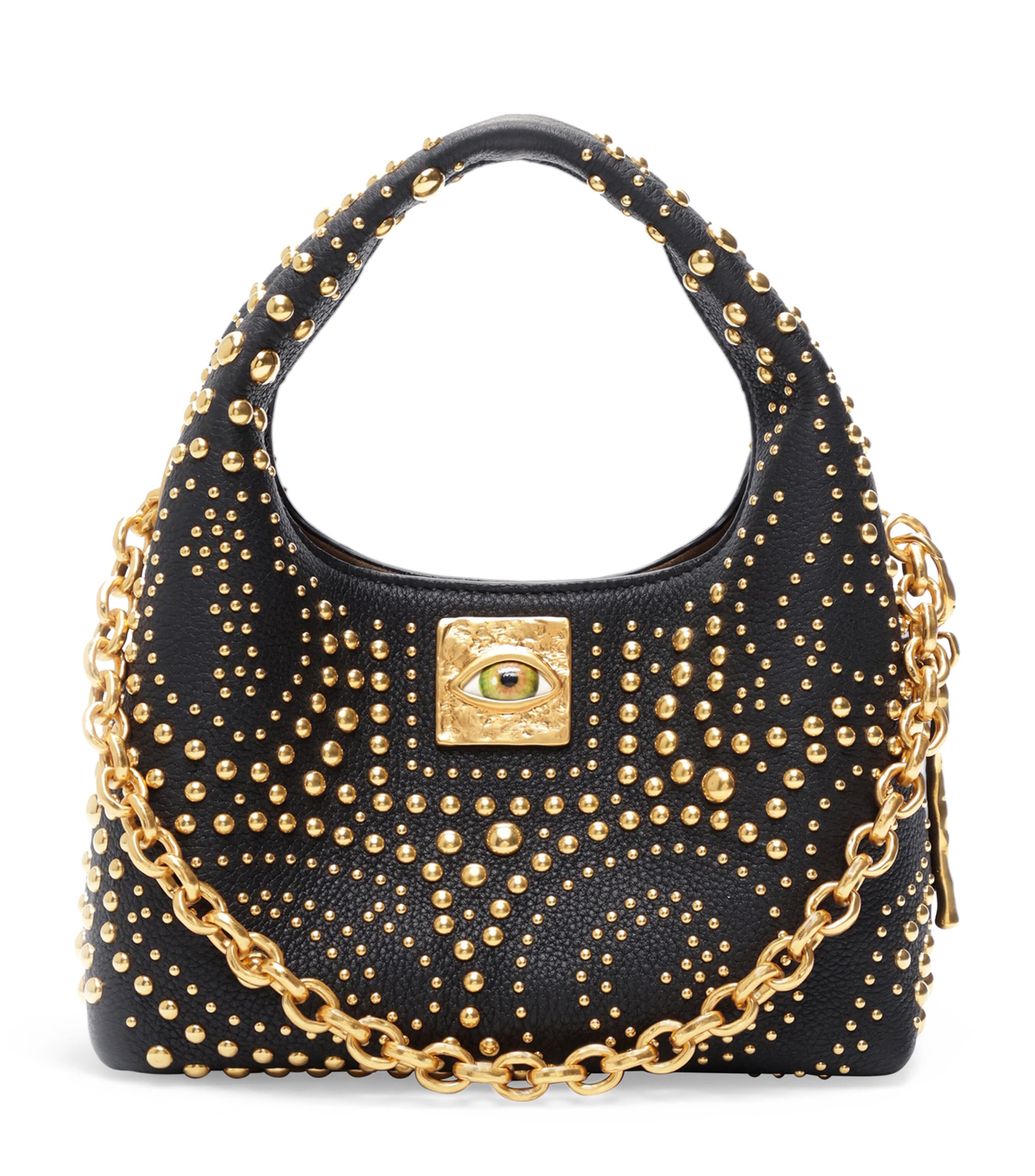 Mini Calfskin Studded Soufflé Shoulder Bag 023 GOLD/BLACK Image 1
