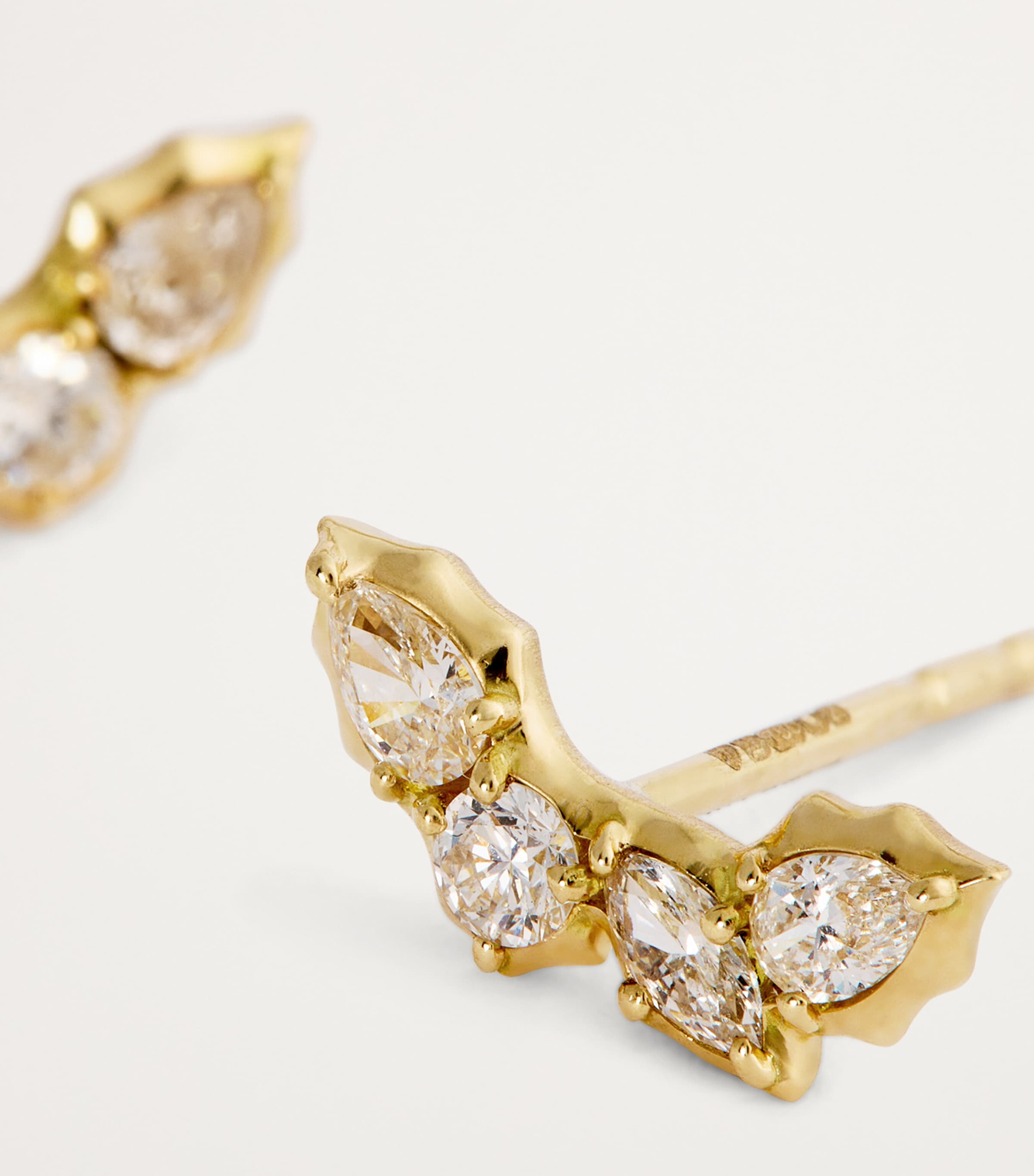 Yellow Gold and Diamond Posey Curve Stud Earrings YELLOW GOLD Image 6