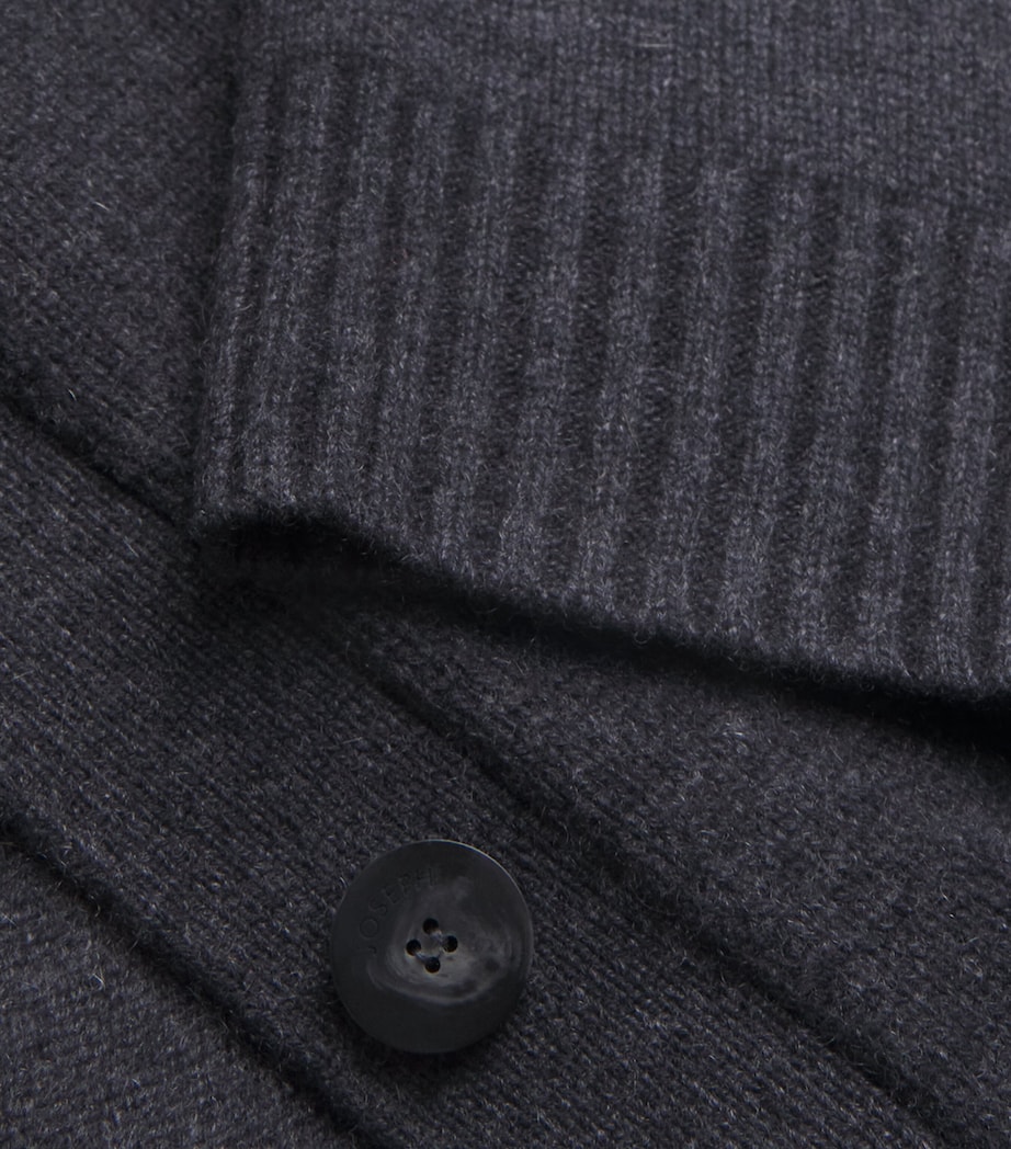 Luxe Cashmere V-Neck Cardigan DARK SMOKE Image 5